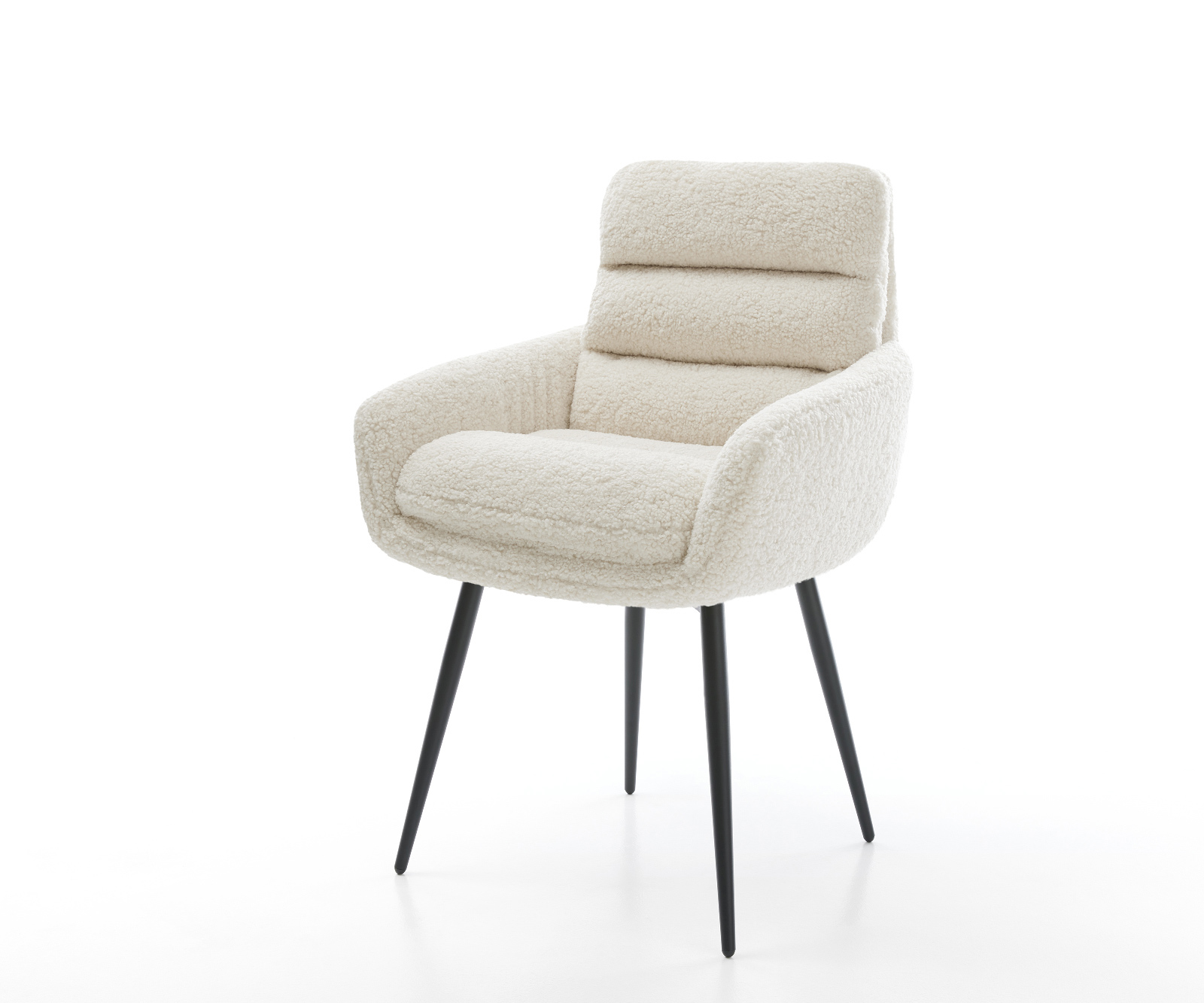 Jídelní židle Abelia-Flex s područkami plyšový manšestr béžová 4-nohá zúžená černá