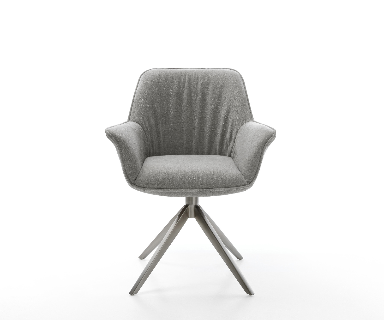 Jídelní židle Keila-Flex s područkami potahová látka Měkký šedá křížová podnož široká grafitová 360° otočný houpací funkce - Obrázek 2