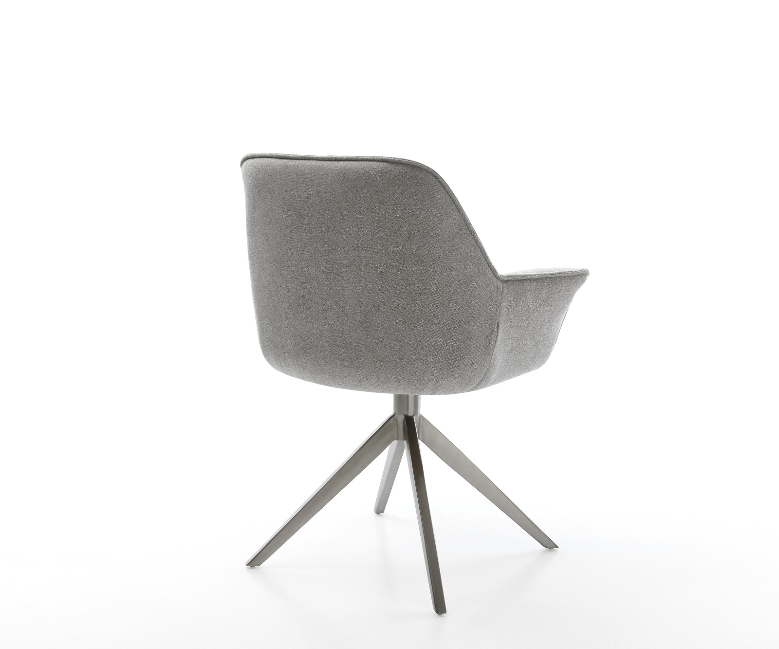 Jídelní židle Keila-Flex s područkami potahová látka Měkký šedá křížová podnož široká grafitová 360° otočný houpací funkce - Obrázek 5