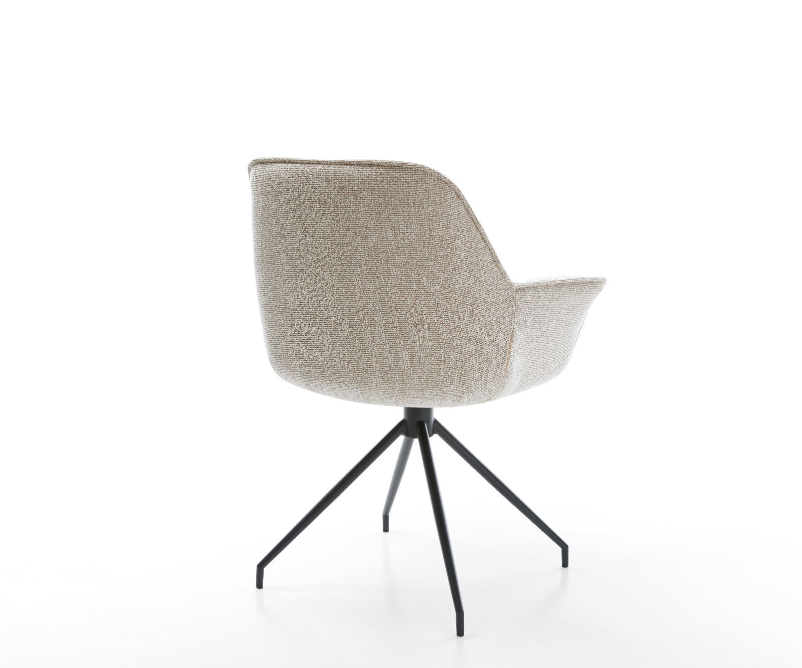 Jídelní židle Keila-Flex s područkami látka Měkký béžová křížová podnož zúžená černá - Obrázek 5