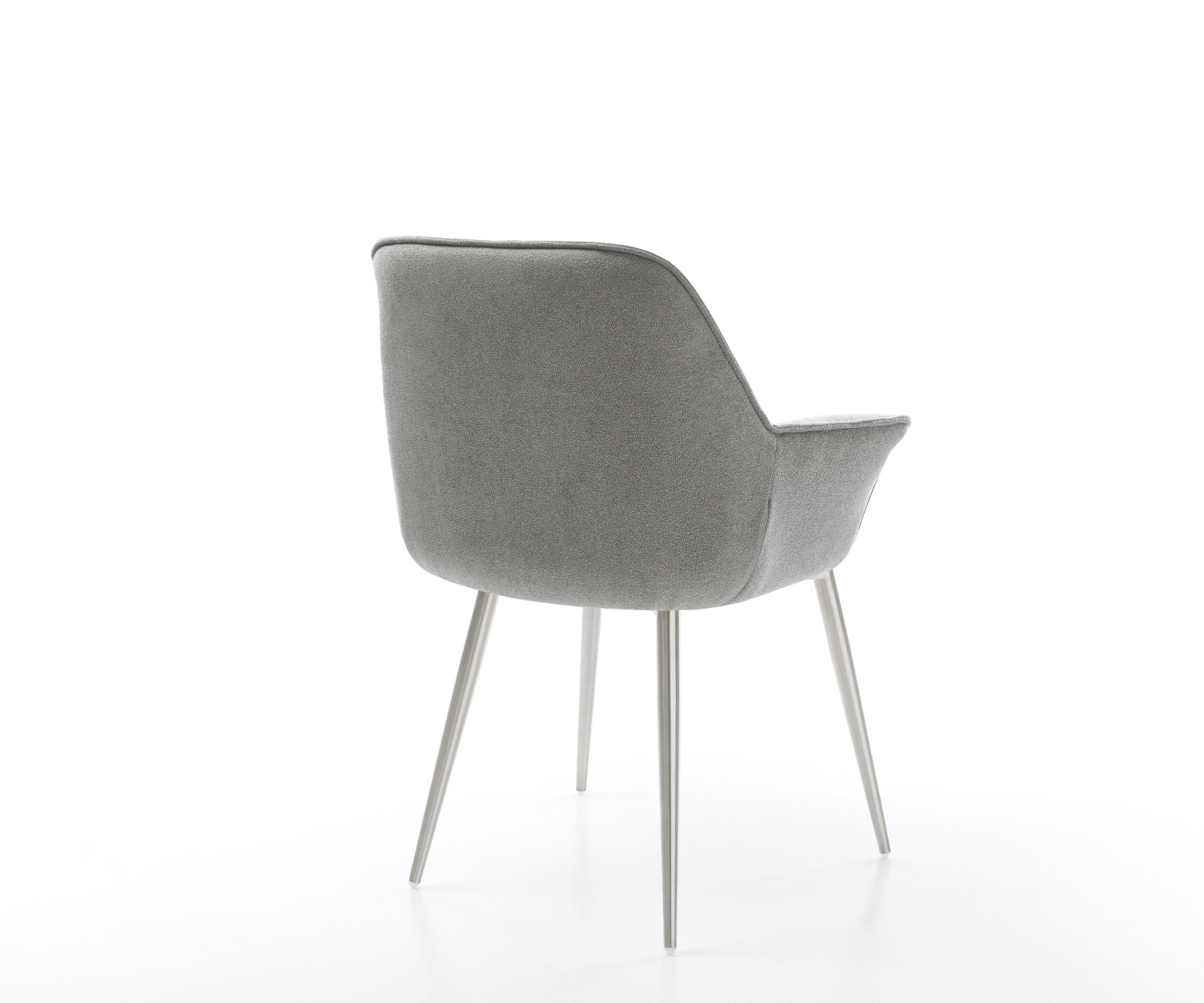 Jídelní židle Keila-Flex s područkami strukturovaná látka Měkký šedá 4-nohá zúžená nerezová ocel - Obrázek 5