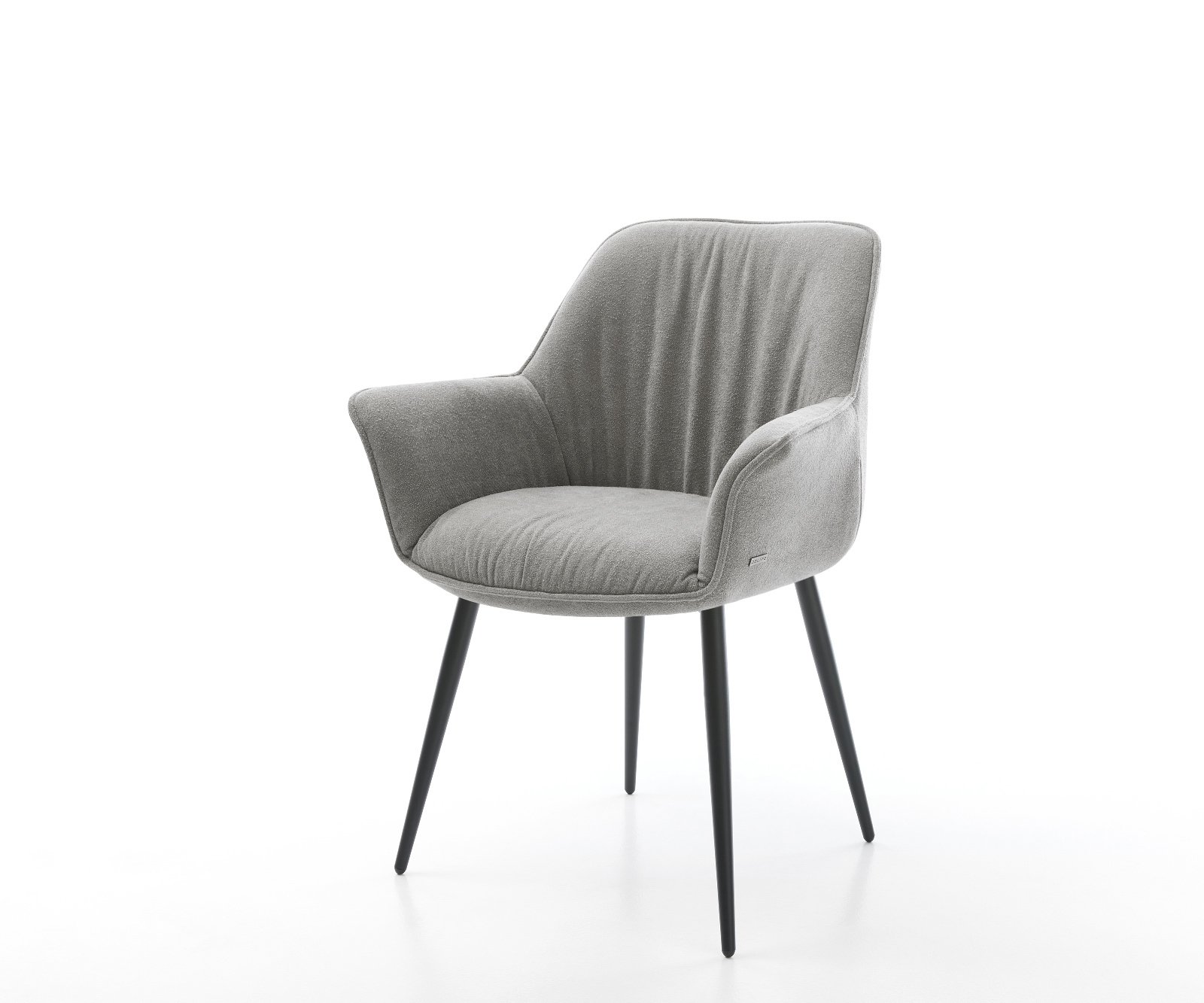 Jídelní židle Keila-Flex s područkami potahová látka Měkký šedá 4-nohá zúžená černá