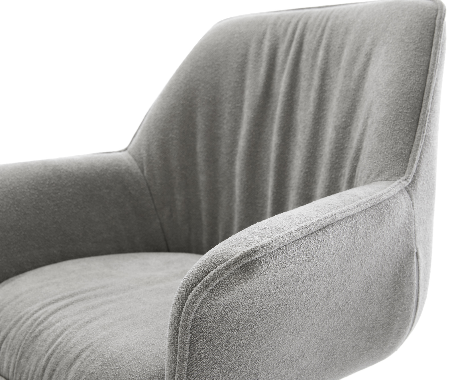 Jídelní židle Keila-Flex s područkami potahová látka Měkký šedá 4-nohá zúžená černá - Obrázek 4