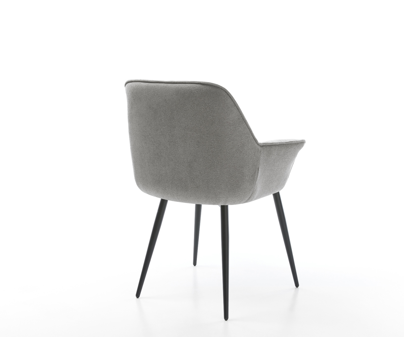 Jídelní židle Keila-Flex s područkami potahová látka Měkký šedá 4-nohá zúžená černá - Obrázek 5