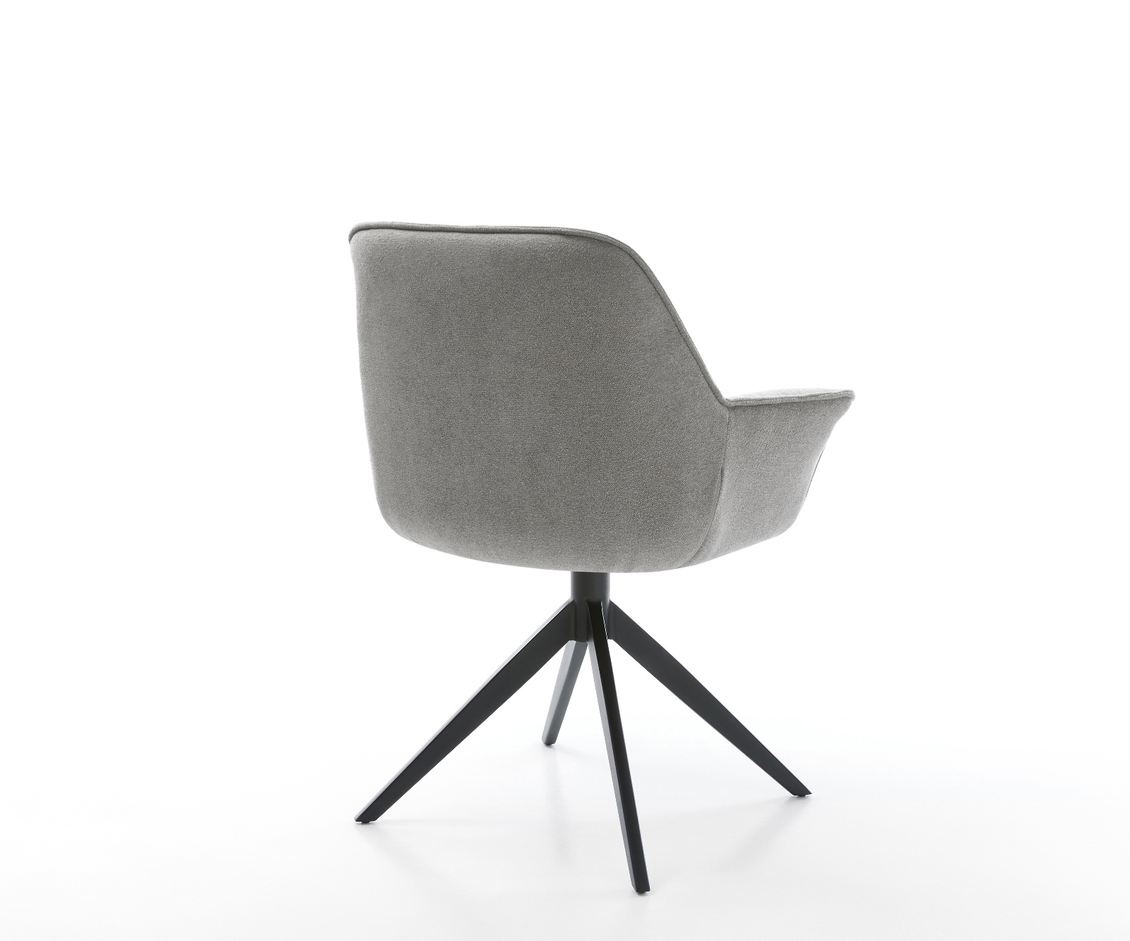 Jídelní židle Keila-Flex s područkami strukturovaná látka měkká šedá široká křížová podnož černá otočná o 360° houpací funkce - Obrázek 5