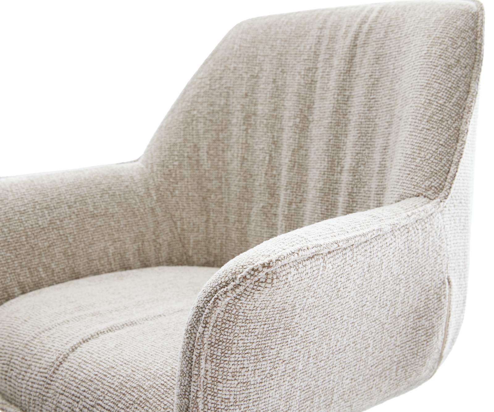 Jídelní židle Keila-Flex s područkami látka Měkký béžová křížová podnož široká grafitová 360° otočná houpací funkce - Obrázek 4