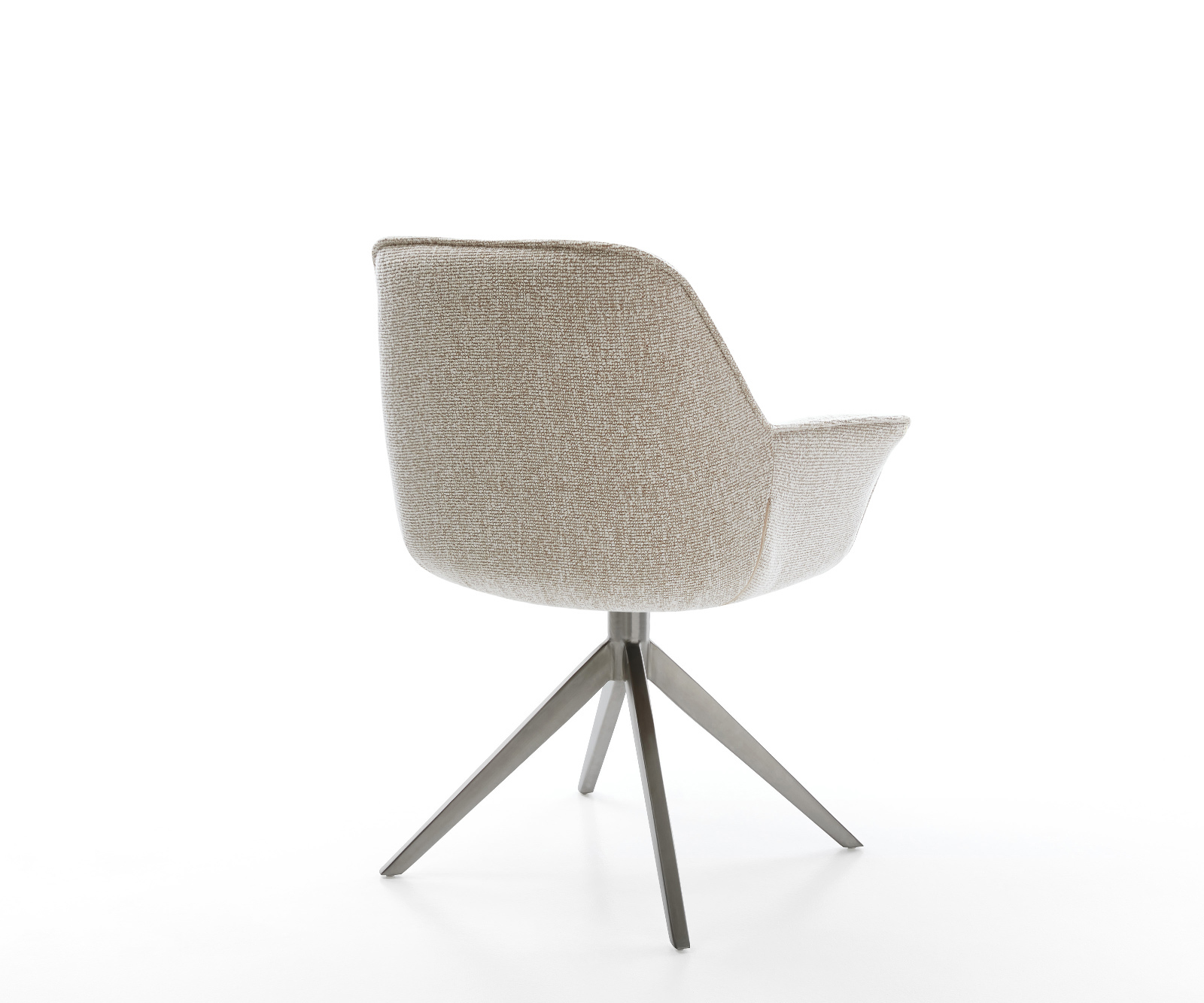 Jídelní židle Keila-Flex s područkami látka Měkký béžová křížová podnož široká grafitová 360° otočná houpací funkce - Obrázek 5