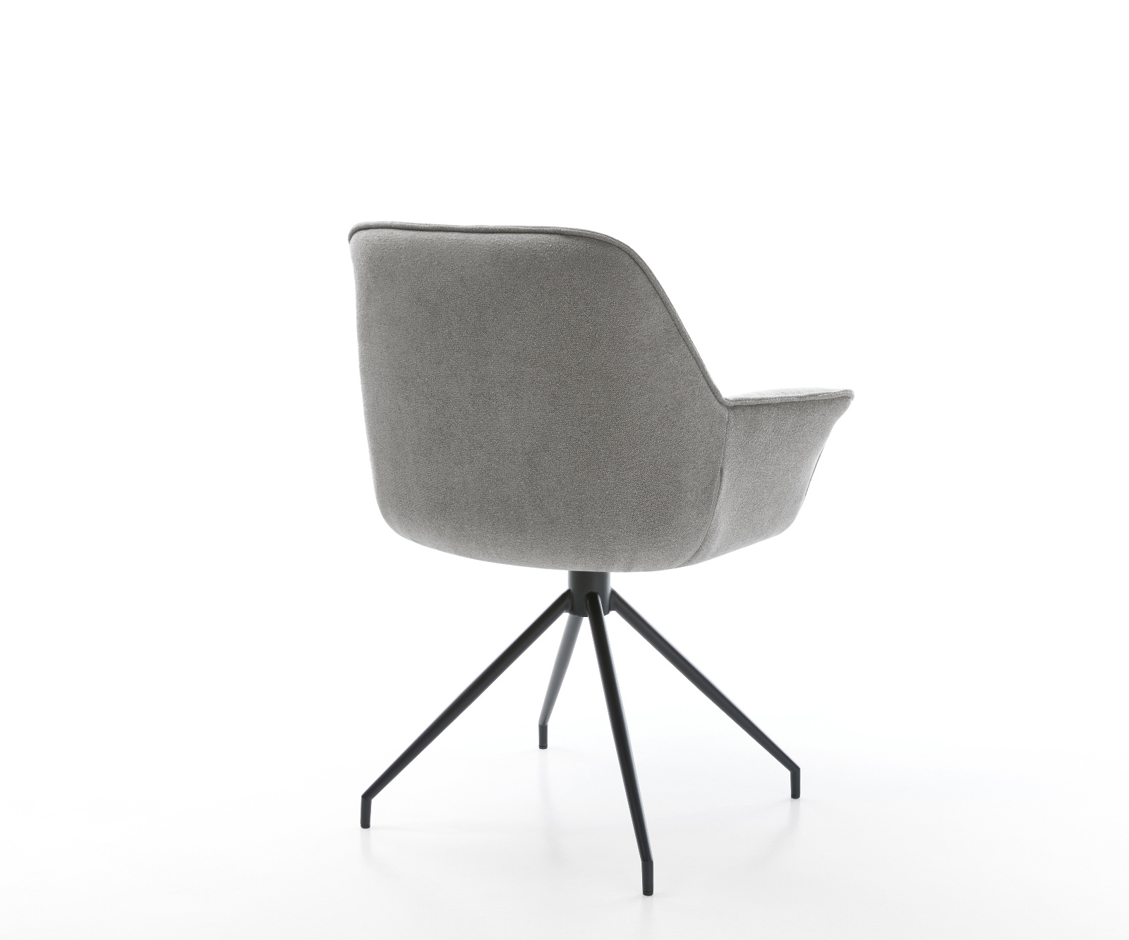 Jídelní židle Keila-Flex s područkami strukturovaná látka Měkký šedá křížová podnož zúžená černá - Obrázek 5