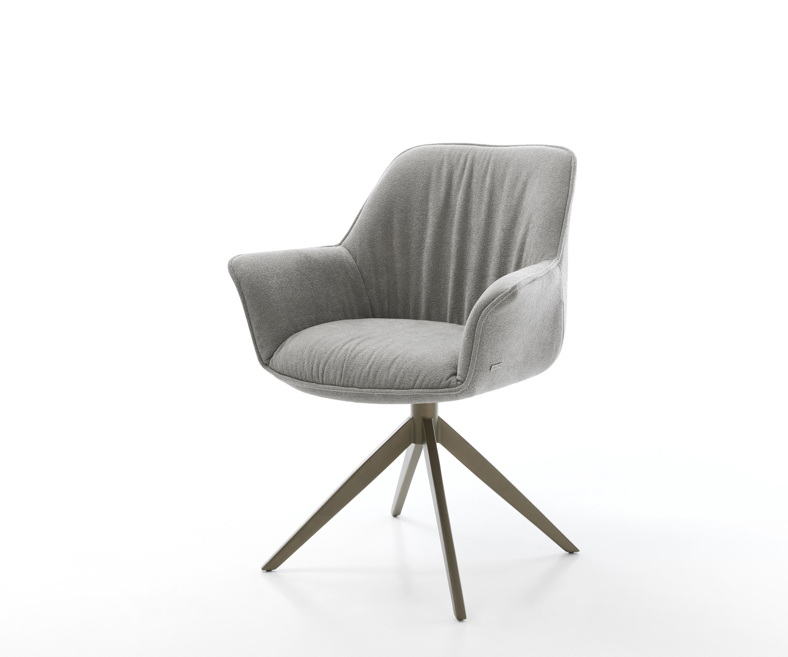 Jídelní židle Keila-Flex s područkami potahová látka Měkký šedá křížová podnož široká Titanová barva 360° otočný houpací funkce