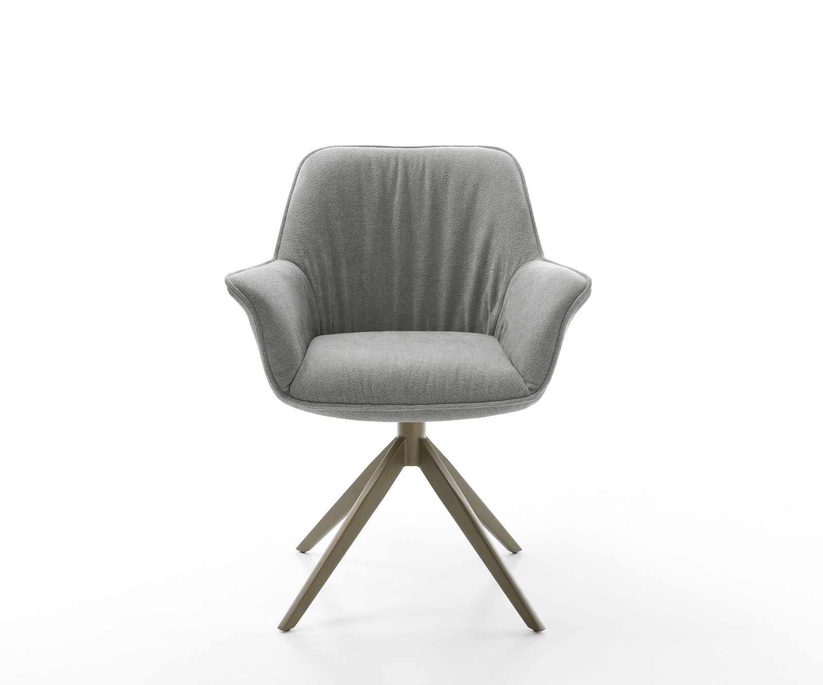 Jídelní židle Keila-Flex s područkami potahová látka Měkký šedá křížová podnož široká Titanová barva 360° otočný houpací funkce - Obrázek 2