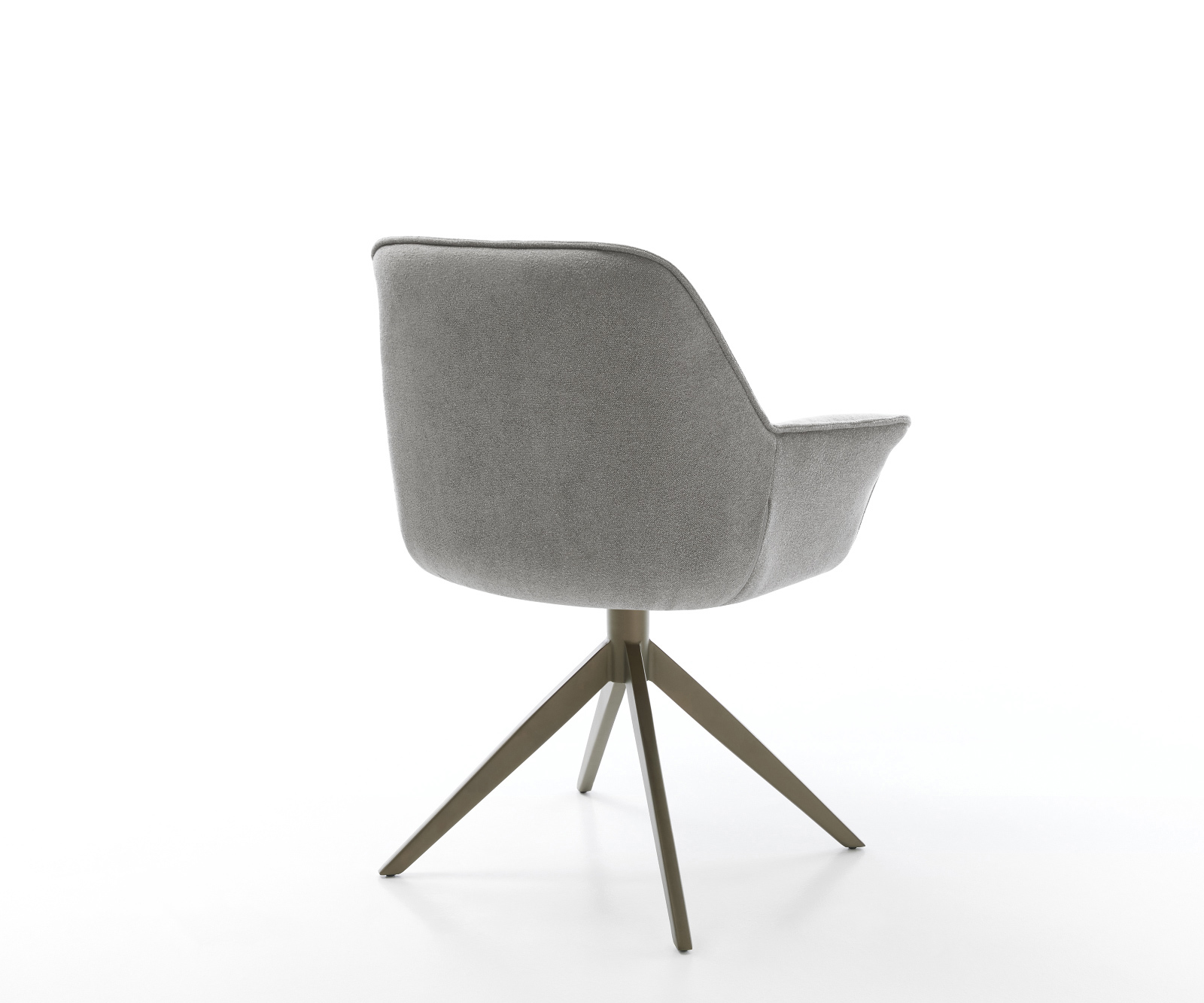 Jídelní židle Keila-Flex s područkami potahová látka Měkký šedá křížová podnož široká Titanová barva 360° otočný houpací funkce - Obrázek 5