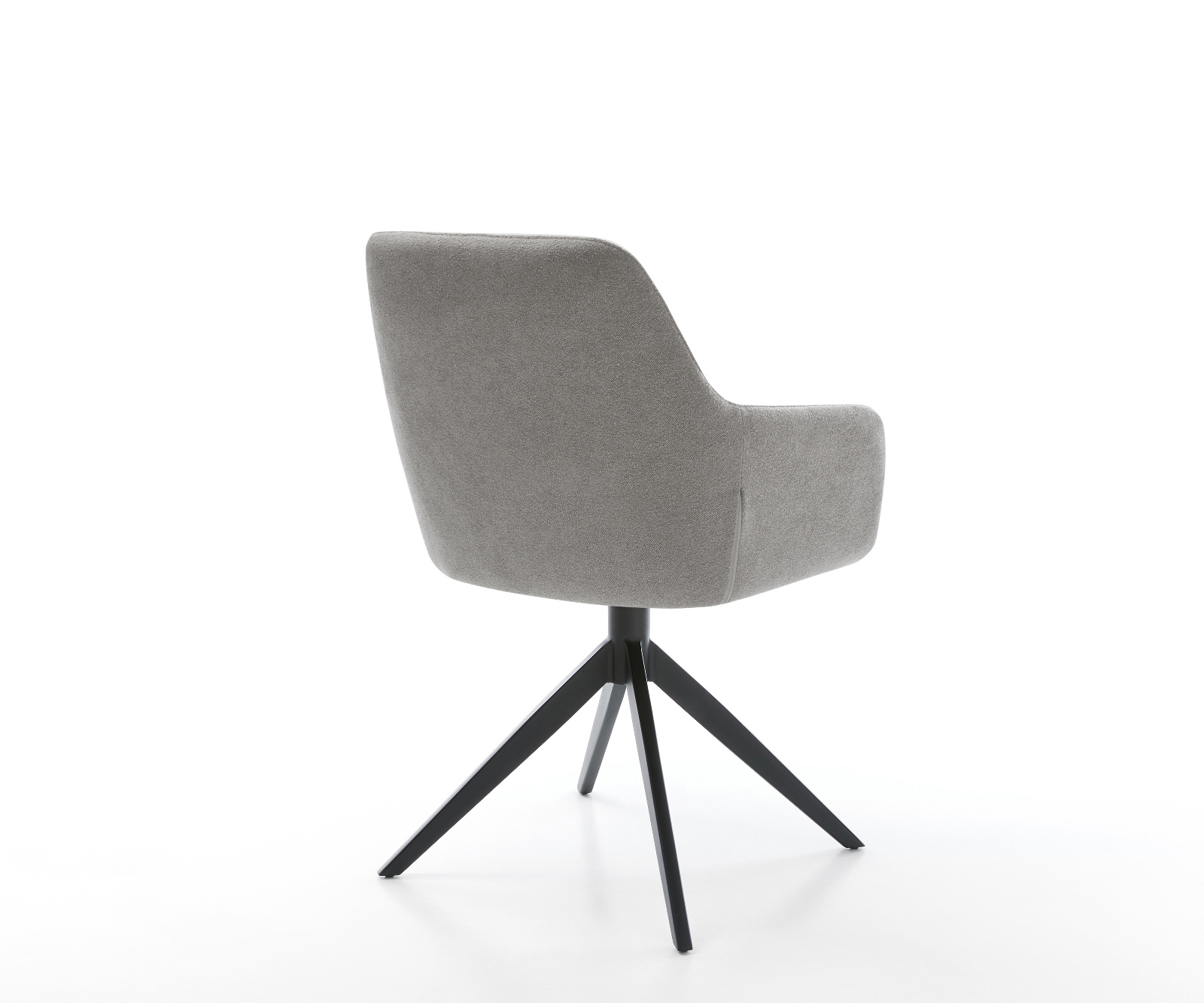 Jídelní židle Pejo-Flex strukturovaná látka Měkký šedá křížová podnož široká černá 360° otočný houpací funkce taštičkové pružiny - Obrázek 5