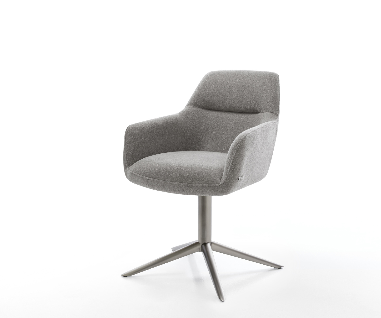 Jídelní židle Pejo-Flex strukturovaná látka Měkký šedá křížová podnož grafit 360° otočný houpací funkce taštičkové pružiny