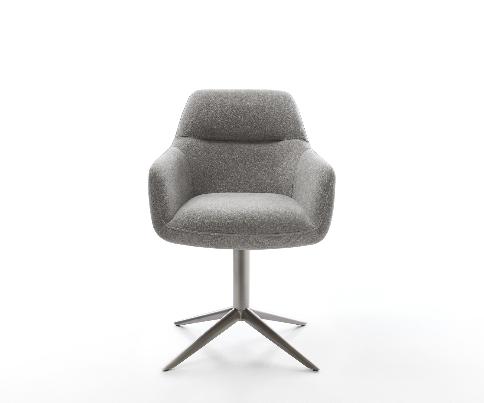 Jídelní židle Pejo-Flex strukturovaná látka Měkký šedá křížová podnož grafit 360° otočný houpací funkce taštičkové pružiny - Obrázek 2