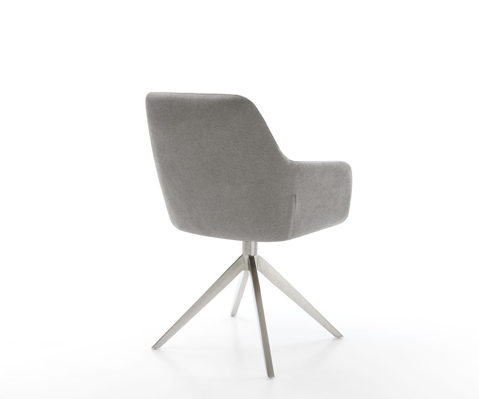 Jídelní židle Pejo-Flex strukturovaná látka Měkký šedá křížová podnož široká nerezová ocel 360° otočný houpací funkce taštičkové pružiny - Obrázek 5