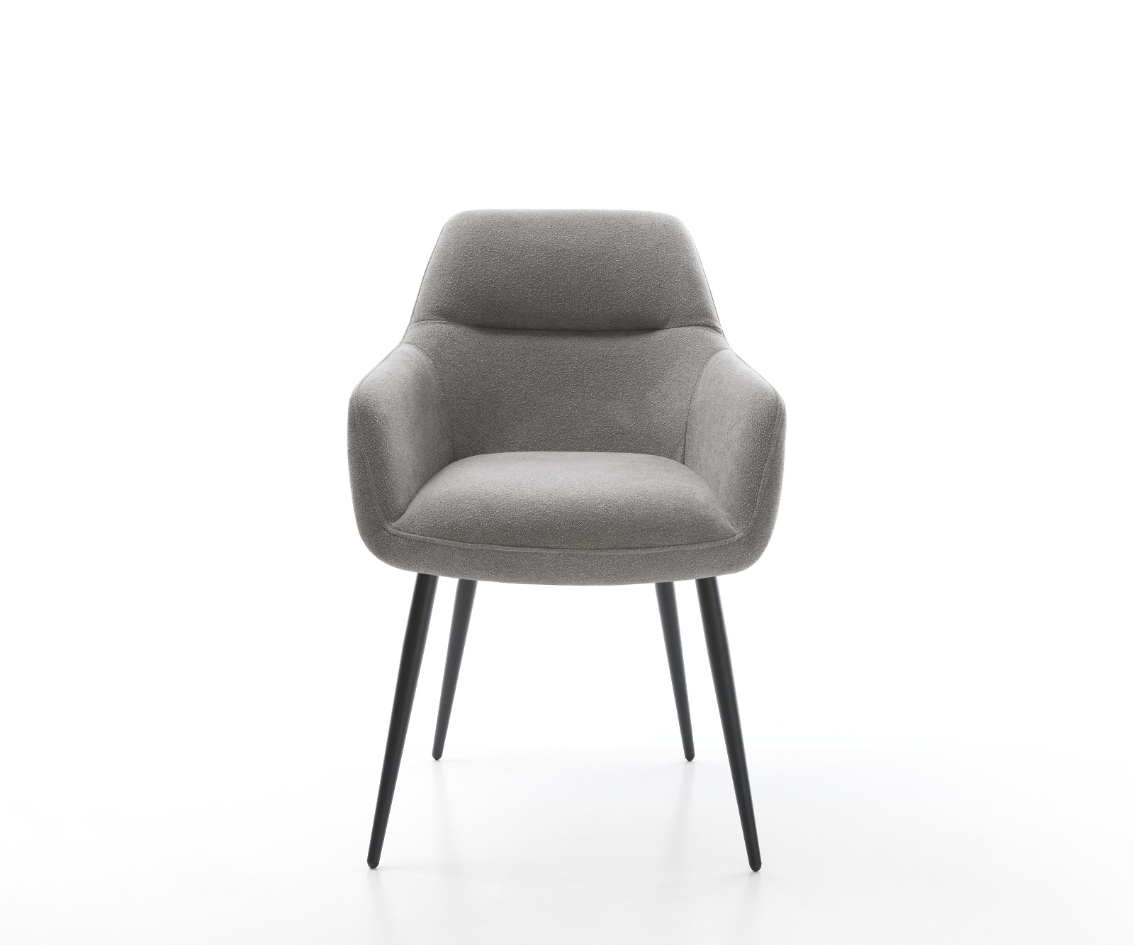 Jídelní židle Pejo-Flex strukturovaná látka Měkký šedá 4-nohá zúžená černá taštičkové pružiny - Obrázek 2