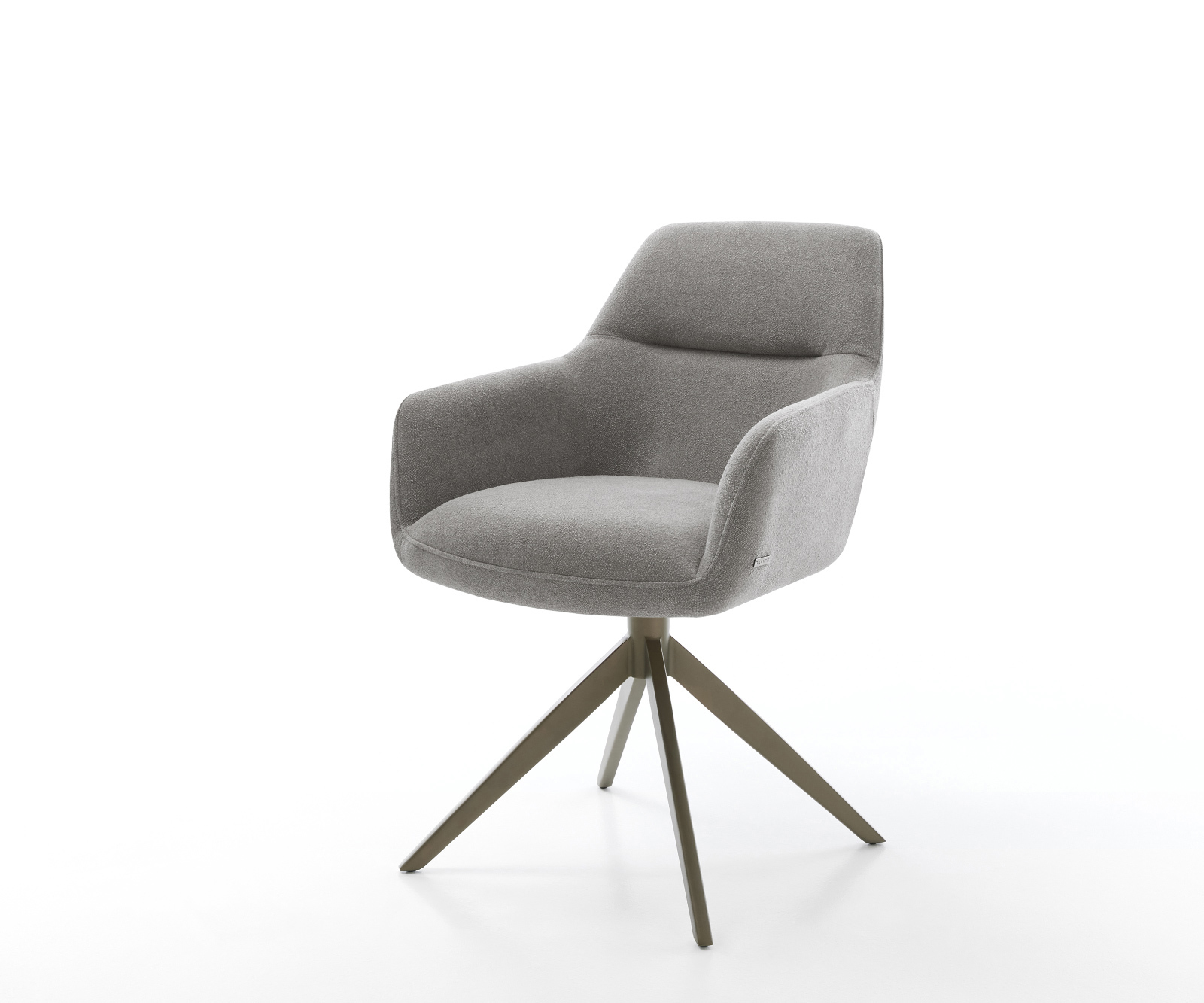 Jídelní židle Pejo-Flex strukturovaná látka Měkký šedá křížová podnož široká Titanová barva 360° otočný houpací funkce taštičkové pružiny