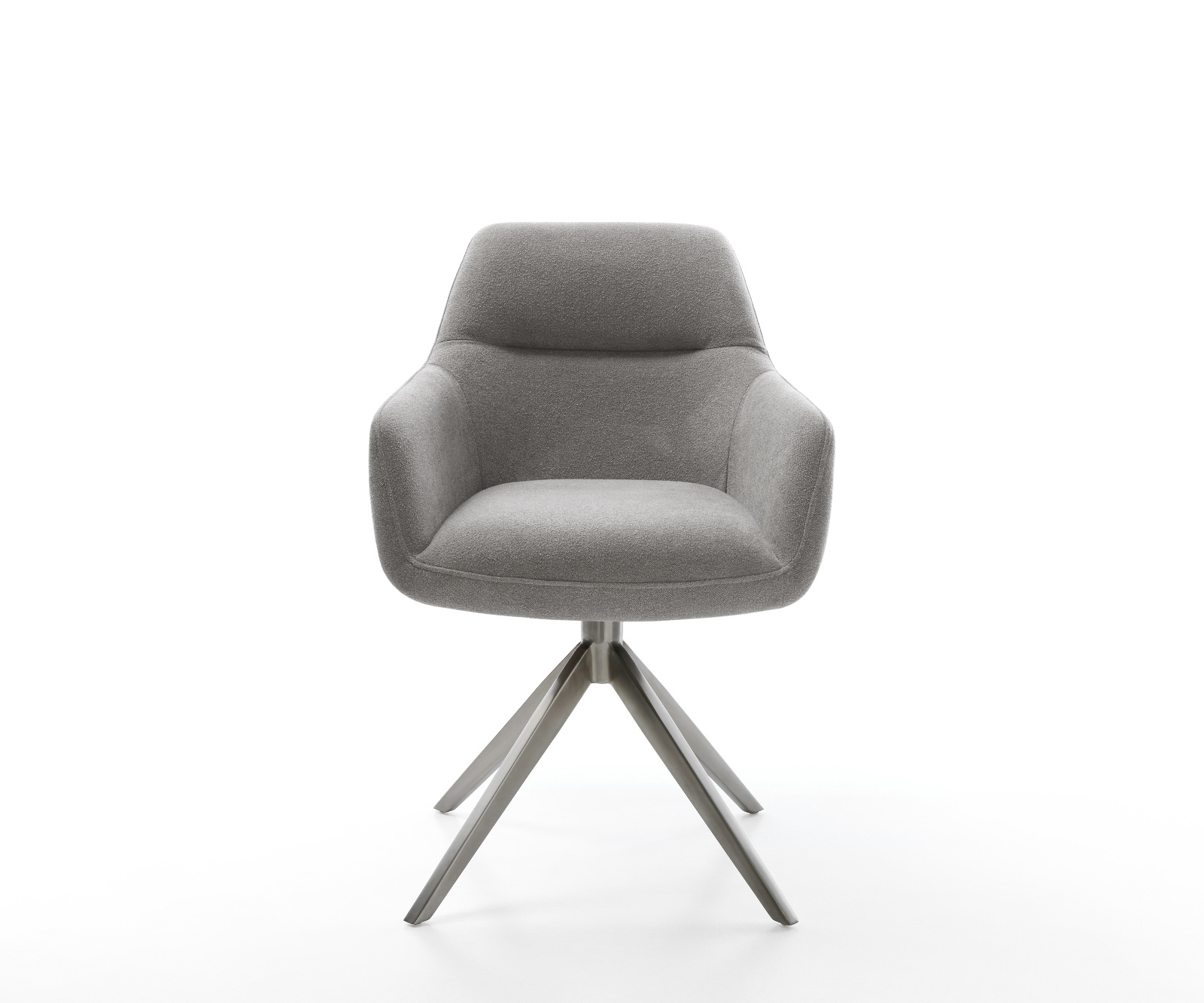 Jídelní židle Pejo-Flex strukturovaná látka Měkký šedá křížová podnož široká grafitová 360° otočný houpací funkce taštičkové pružiny - Obrázek 2