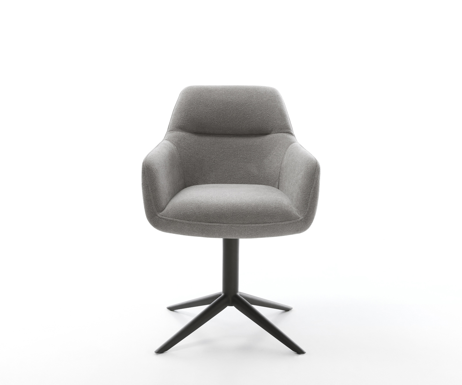 Jídelní židle Pejo-Flex strukturovaná látka Měkký šedá křížová podnož černá 360° otočný houpací funkce taštičkové pružiny - Obrázek 2