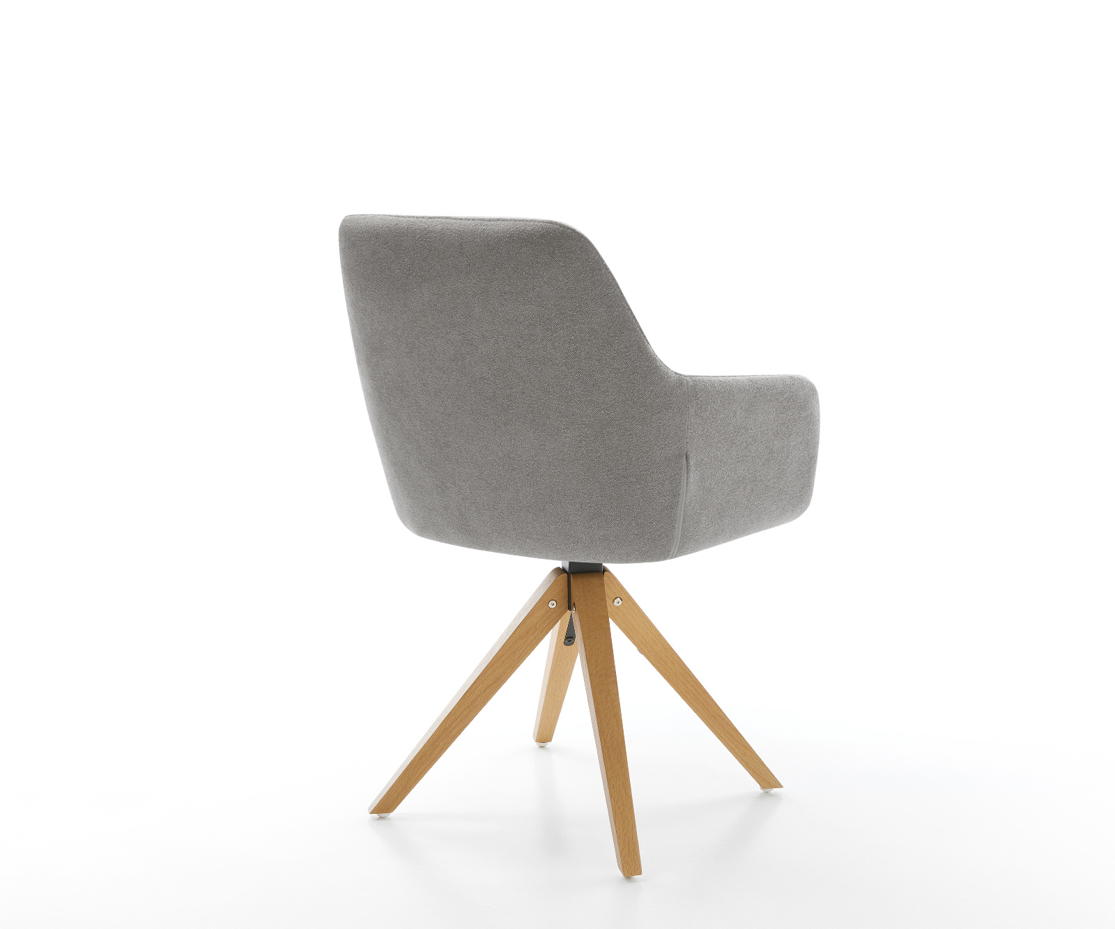 Jídelní židle Pejo-Flex strukturální látka Měkký šedá dřevěná podnož hranatá přírodní 180° otočný taštičkové pružiny - Obrázek 5