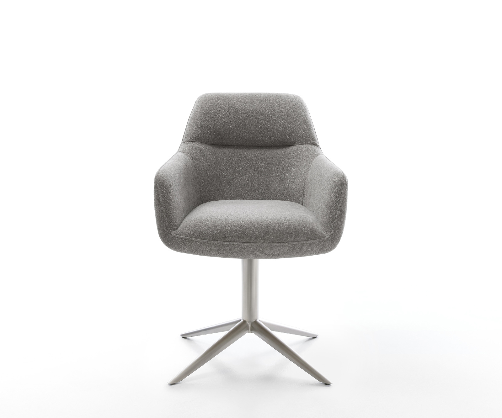 Jídelní židle Pejo-Flex tkanina Měkký šedá křížová podnož nerezová ocel 360° otočný houpací funkce taštičkové pružiny - Obrázek 2