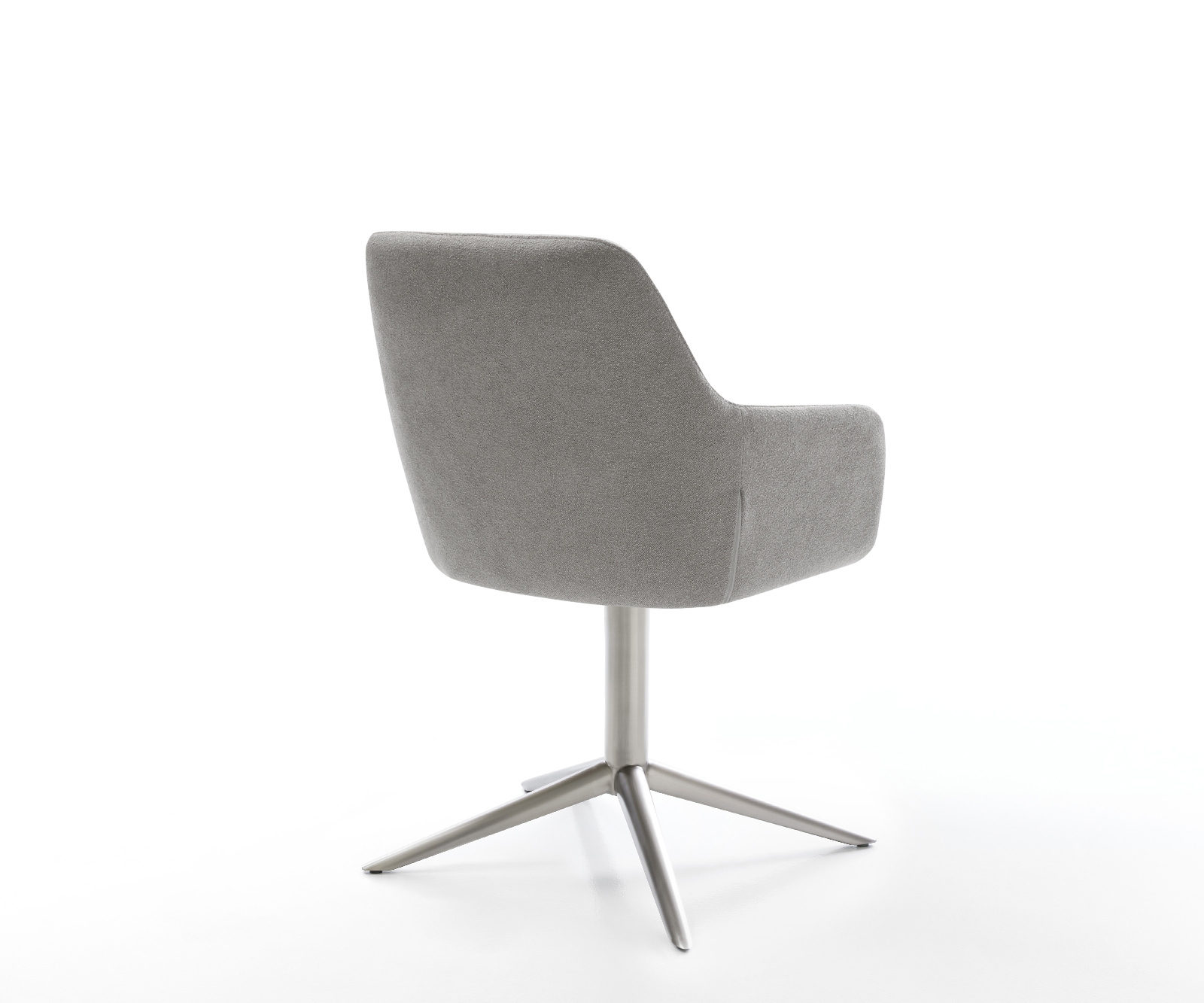 Jídelní židle Pejo-Flex tkanina Měkký šedá křížová podnož nerezová ocel 360° otočný houpací funkce taštičkové pružiny - Obrázek 5