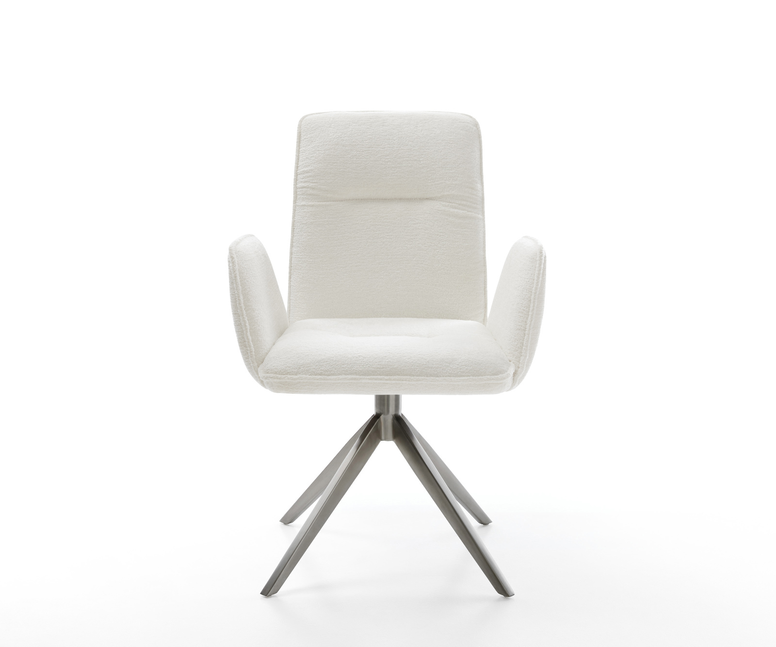 Jídelní židle Vinja-Flex bouclé měkký béžová křížová podnož široká grafitová 360° otočný houpací funkce - Obrázek 2