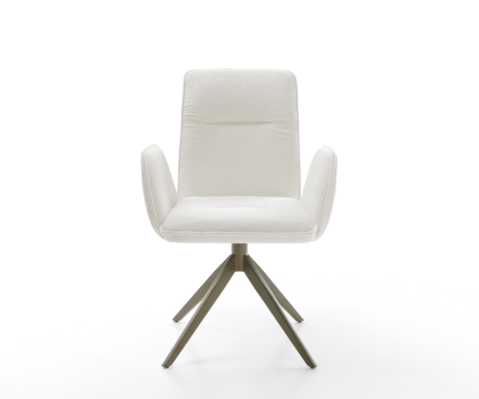 Jídelní židle Vinja-Flex bouclé měkký béžová křížová podnož široká titanová barva 360° otočný houpací funkce - Obrázek 2