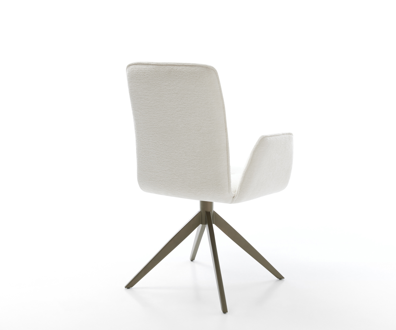 Jídelní židle Vinja-Flex bouclé měkký béžová křížová podnož široká titanová barva 360° otočný houpací funkce - Obrázek 5