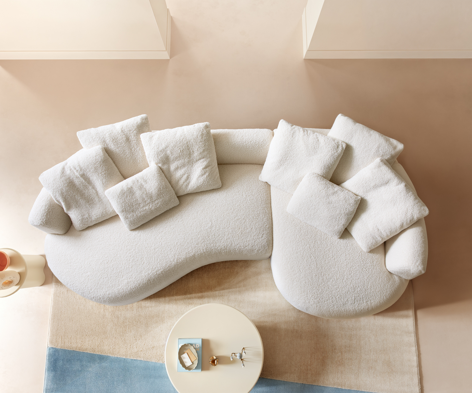 Pohovka Edina 330x170 cm plyšový manšestr béžová - Obrázek 5