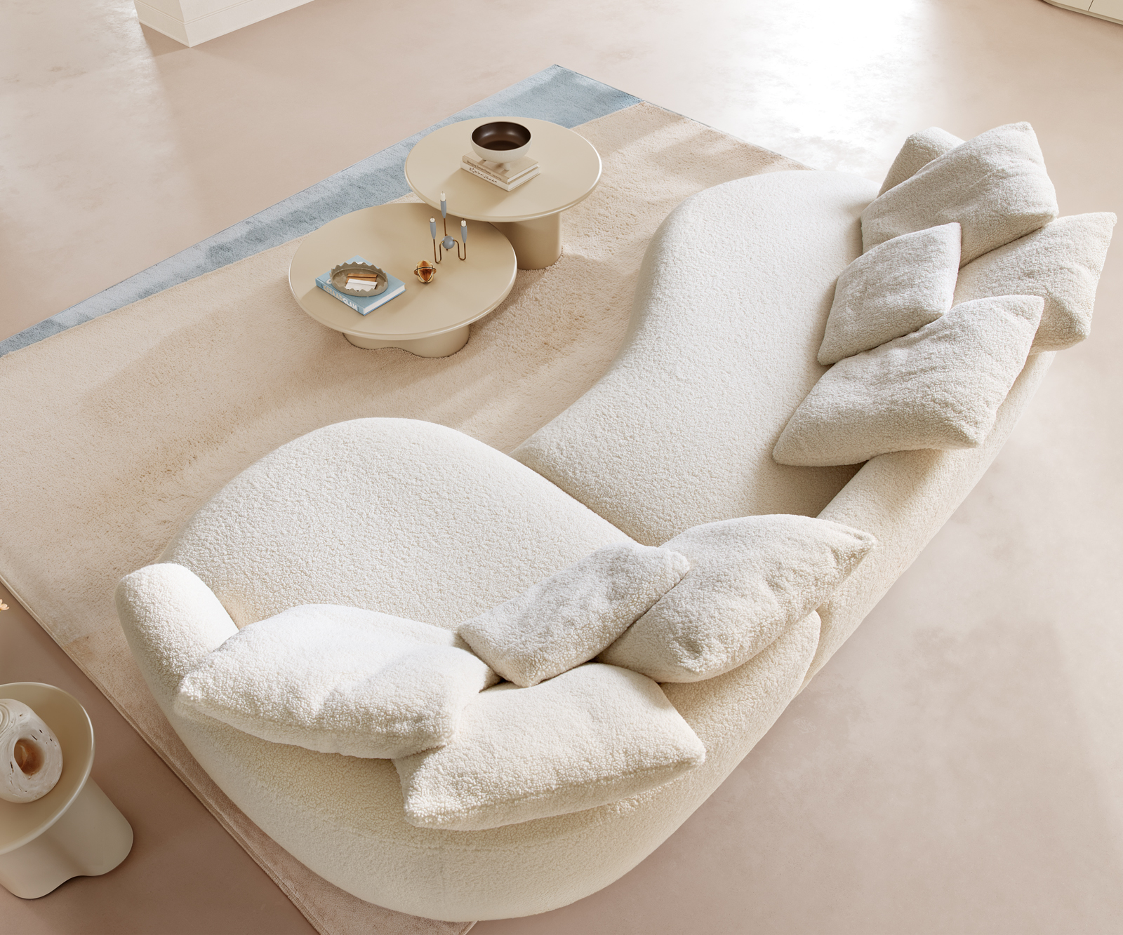 Pohovka Edina 330x170 cm plyšový manšestr béžová - Obrázek 4