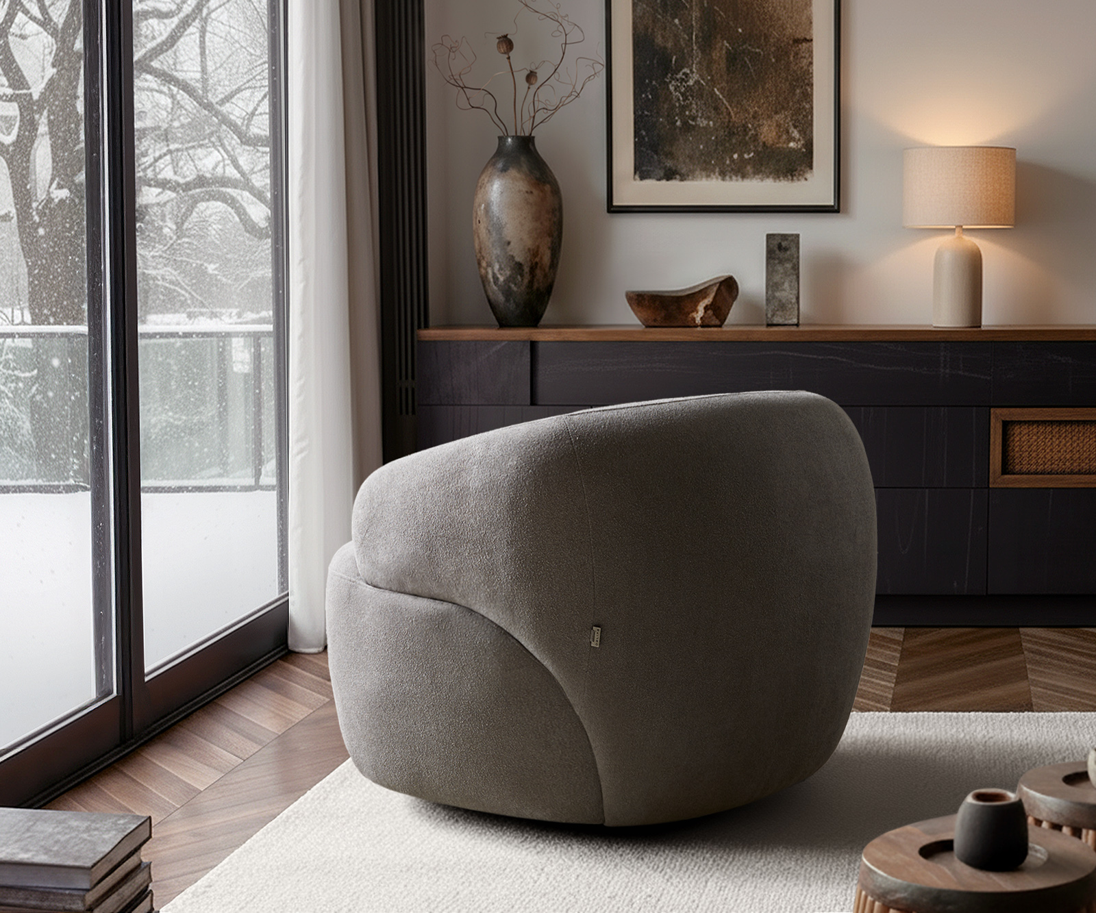 Křeslo Nova 88×88 cm látka Měkký šedá - Obrázek 7