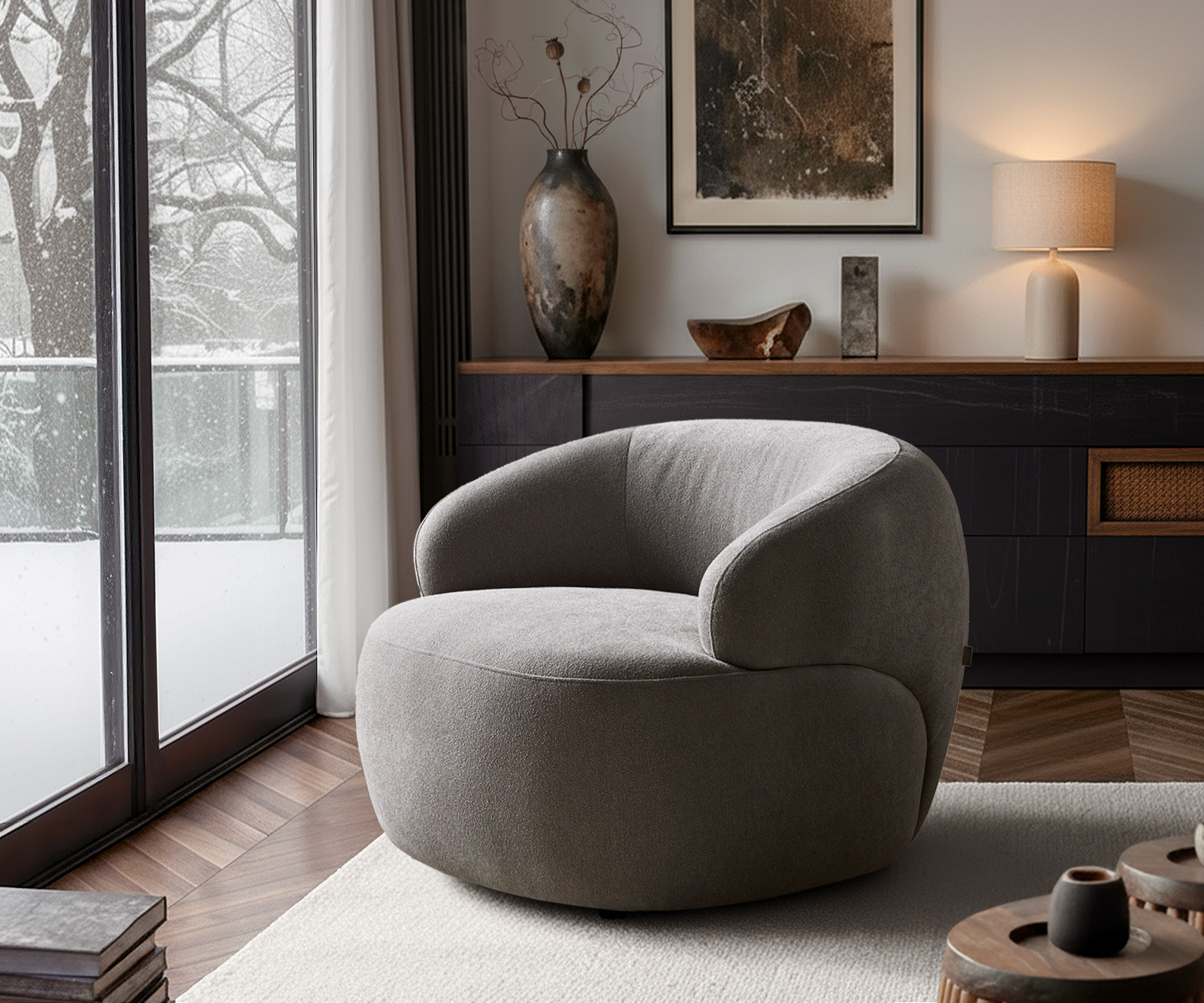 Křeslo Nova 88×88 cm látka Měkký šedá