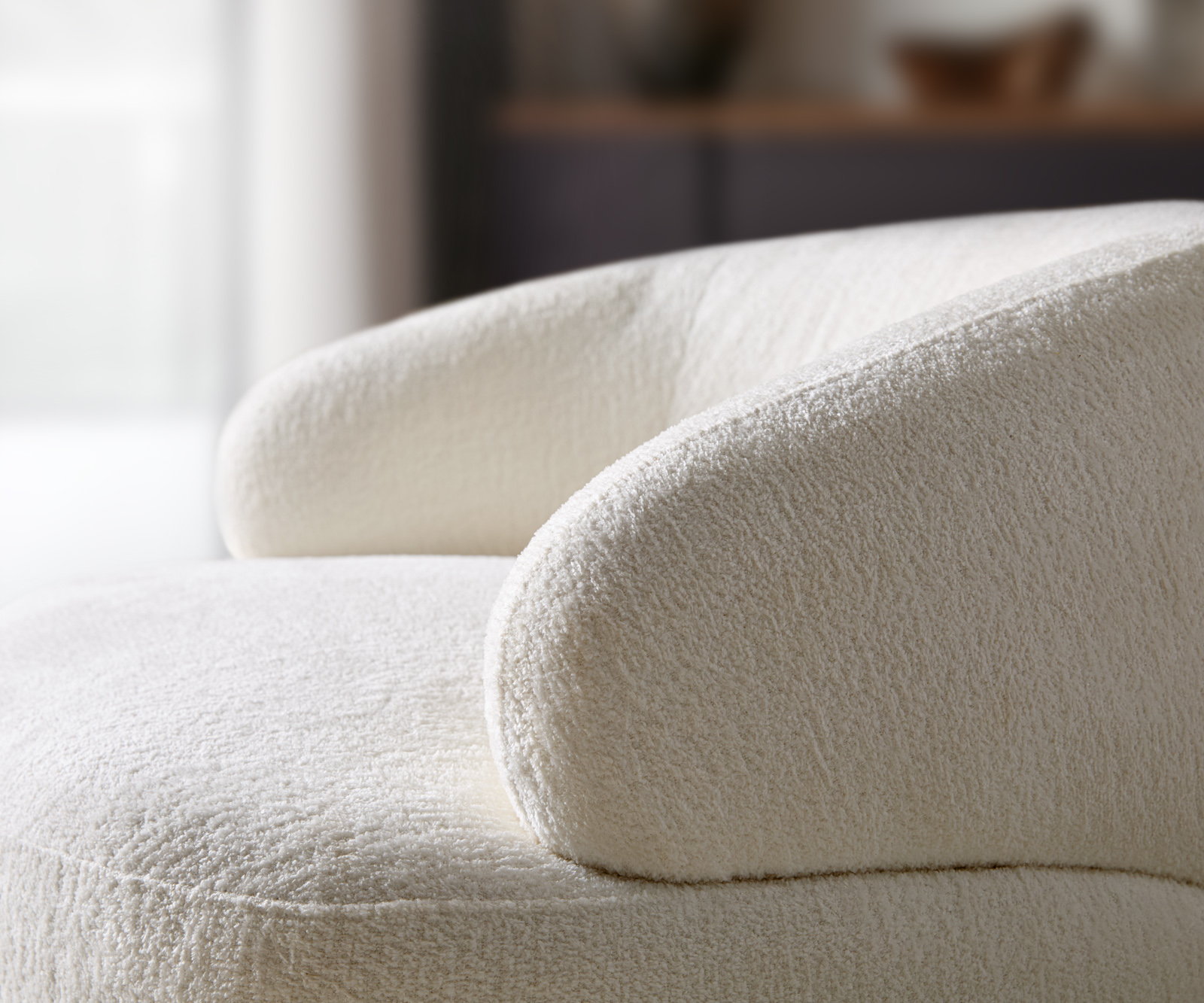 Křeslo Nova 88×88 cm bouclé měkký béžová - Obrázek 5