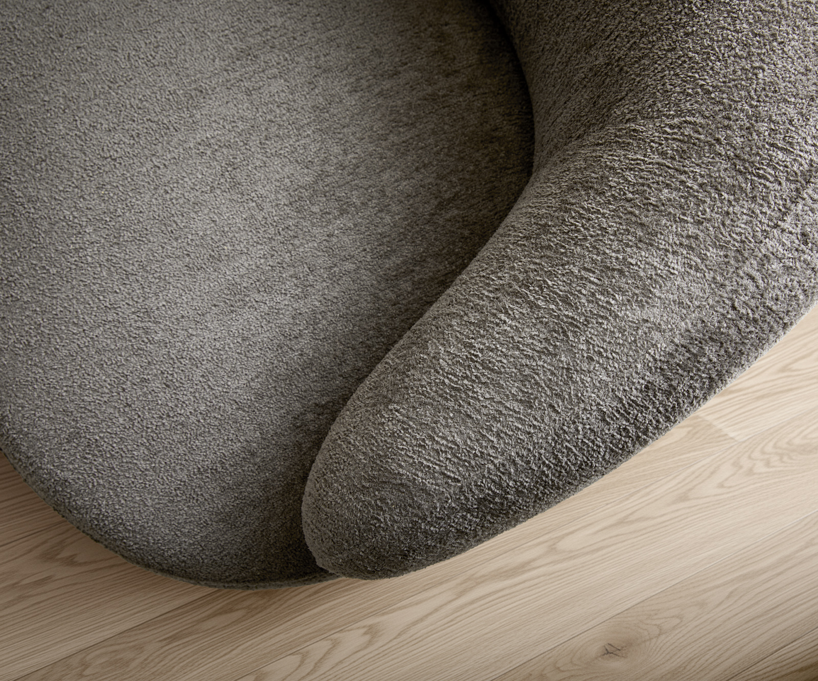 Křeslo Nova 88×88 cm bouclé měkký tmavě béžová - Obrázek 6