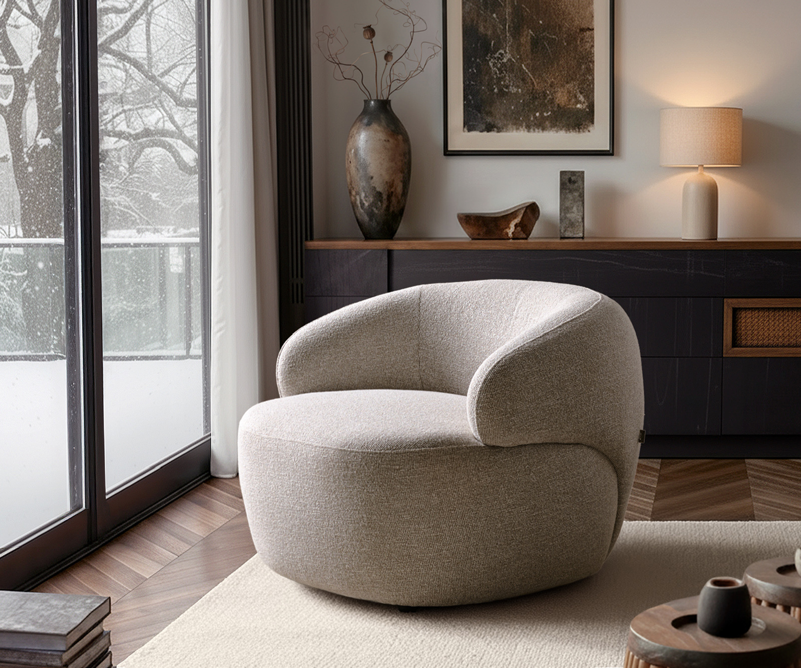 Křeslo Nova 88x88 cm látka Měkký béžová