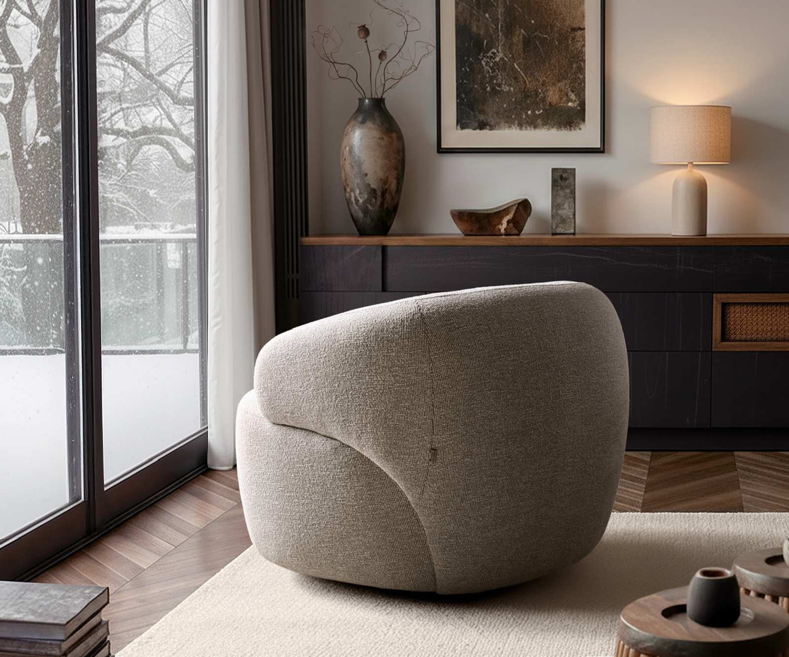 Křeslo Nova 88x88 cm látka Měkký béžová - Obrázek 8