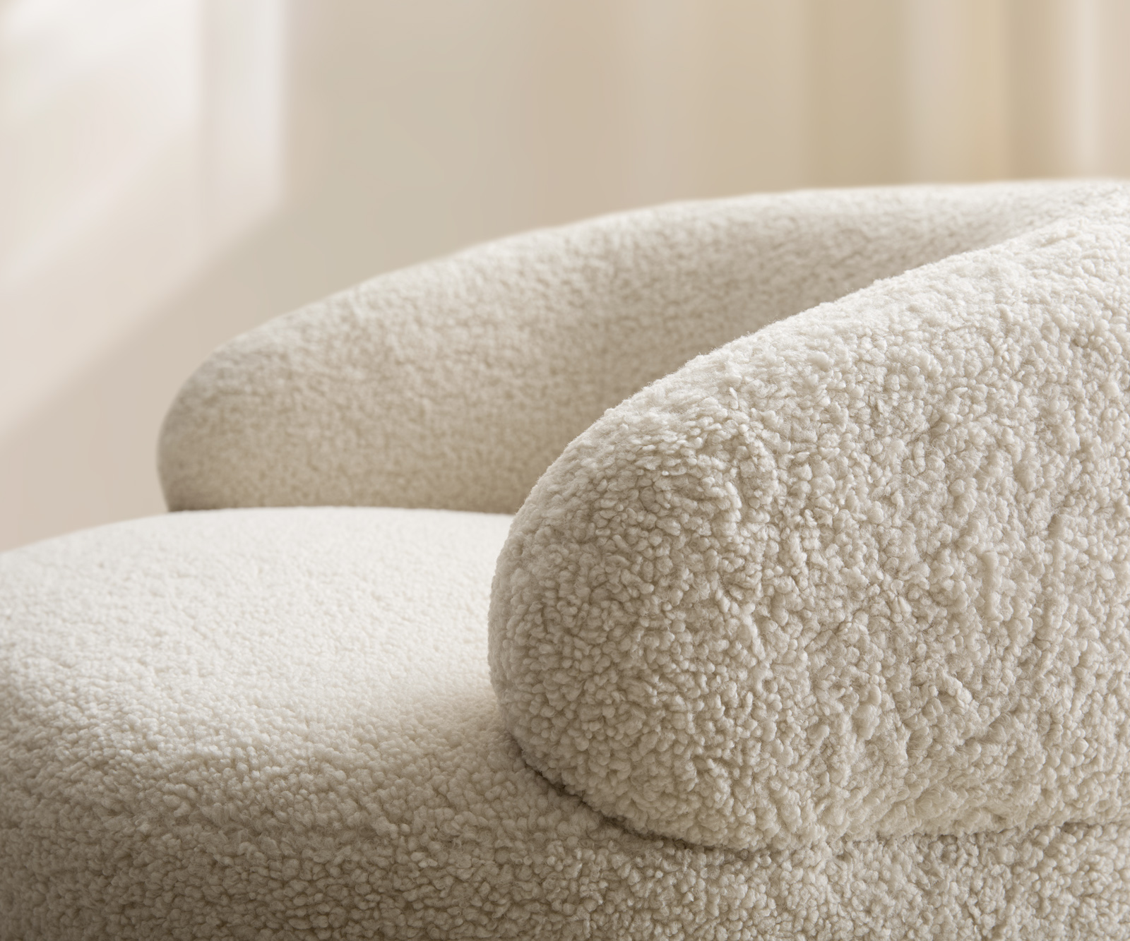 Křeslo Nova 88x88 cm plyšový manšestr béžová - Obrázek 5