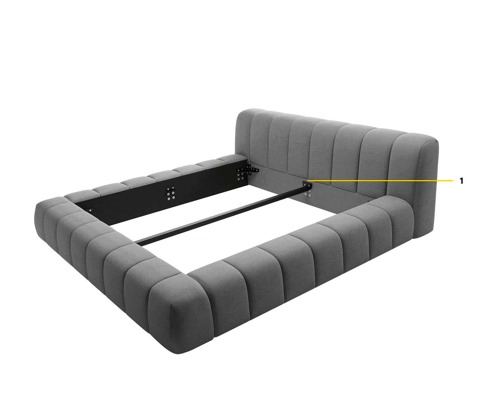 Čalouněná postel Cutio 180x200 cm bouclé měkký tmavě béžová - Obrázek 7