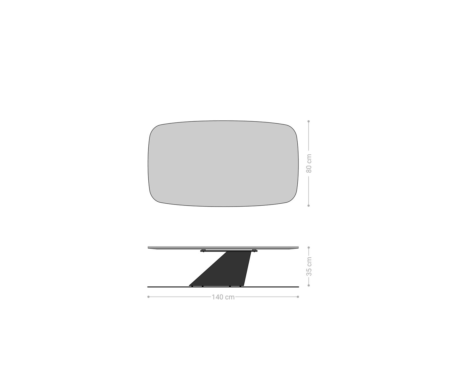 Konferenční stolek Edge Boot 140x80 cm keramika Laminam® Noir Desir hnědá Conis Metallic stříbrná - Obrázek 8