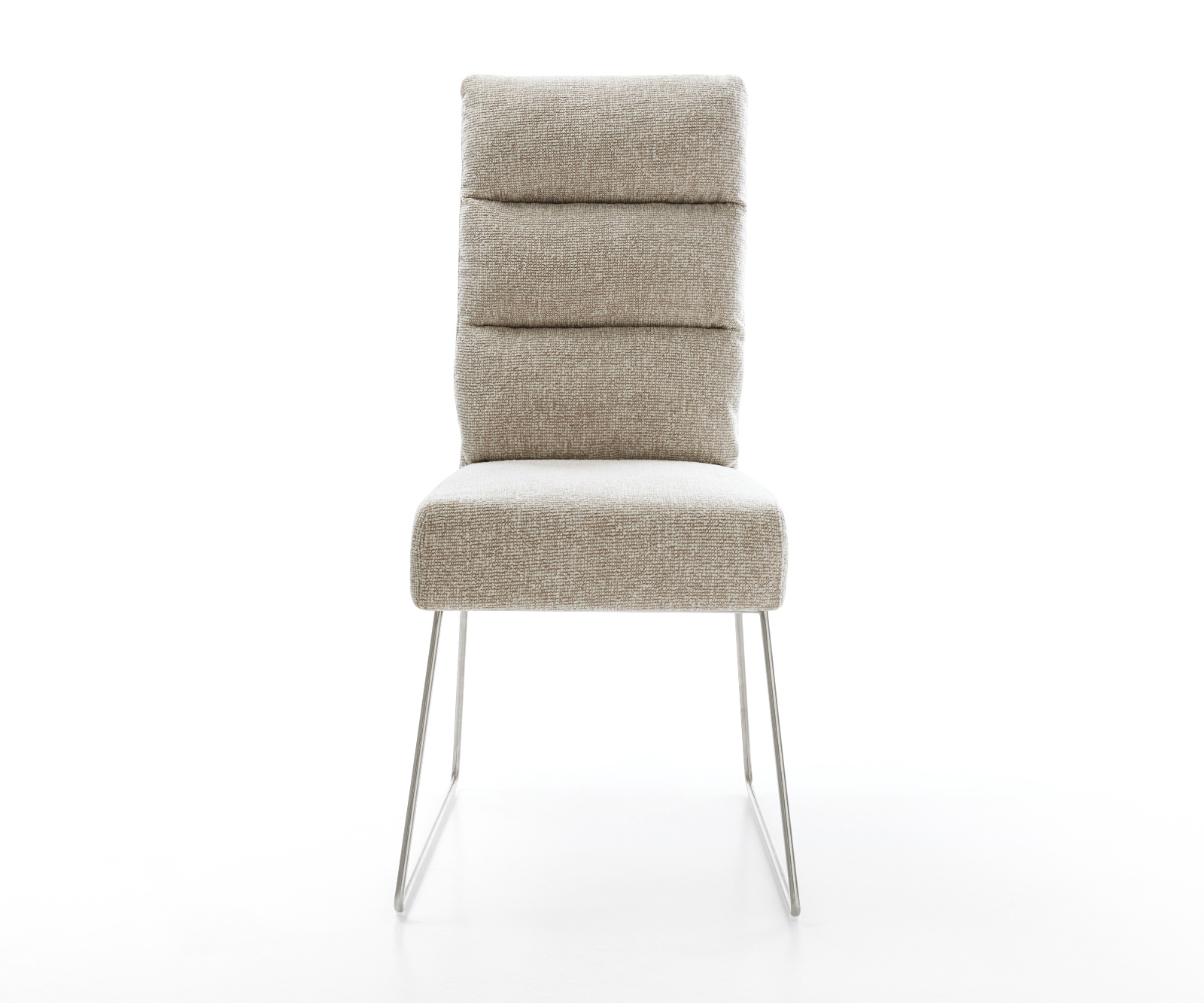 Jídelní židle Pela-Flex tkanina Měkký béžová tenká podnož nerezová ocel taštičkové pružiny - Obrázek 2