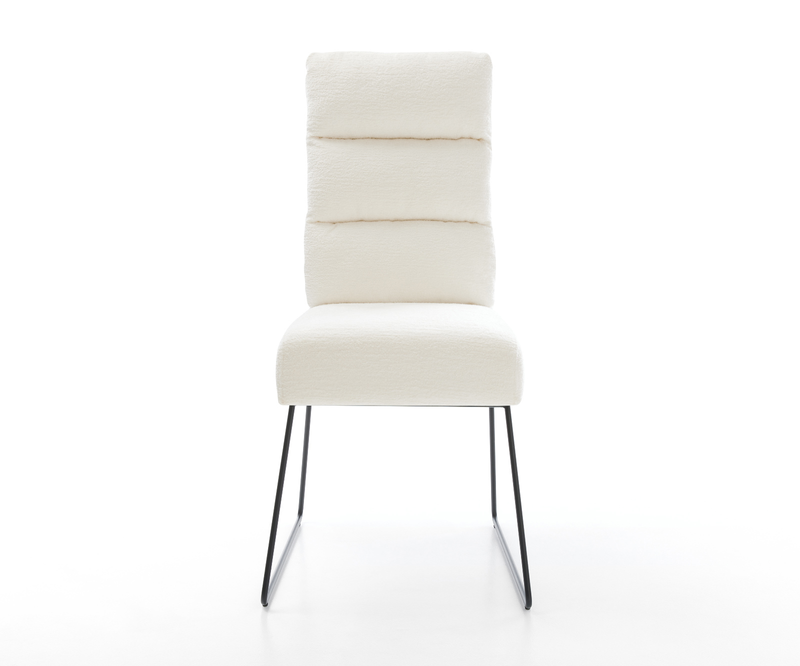 Jídelní židle Pela-Flex bouclé měkký béžová tenká podnož černá taštičkové pružiny - Obrázek 2