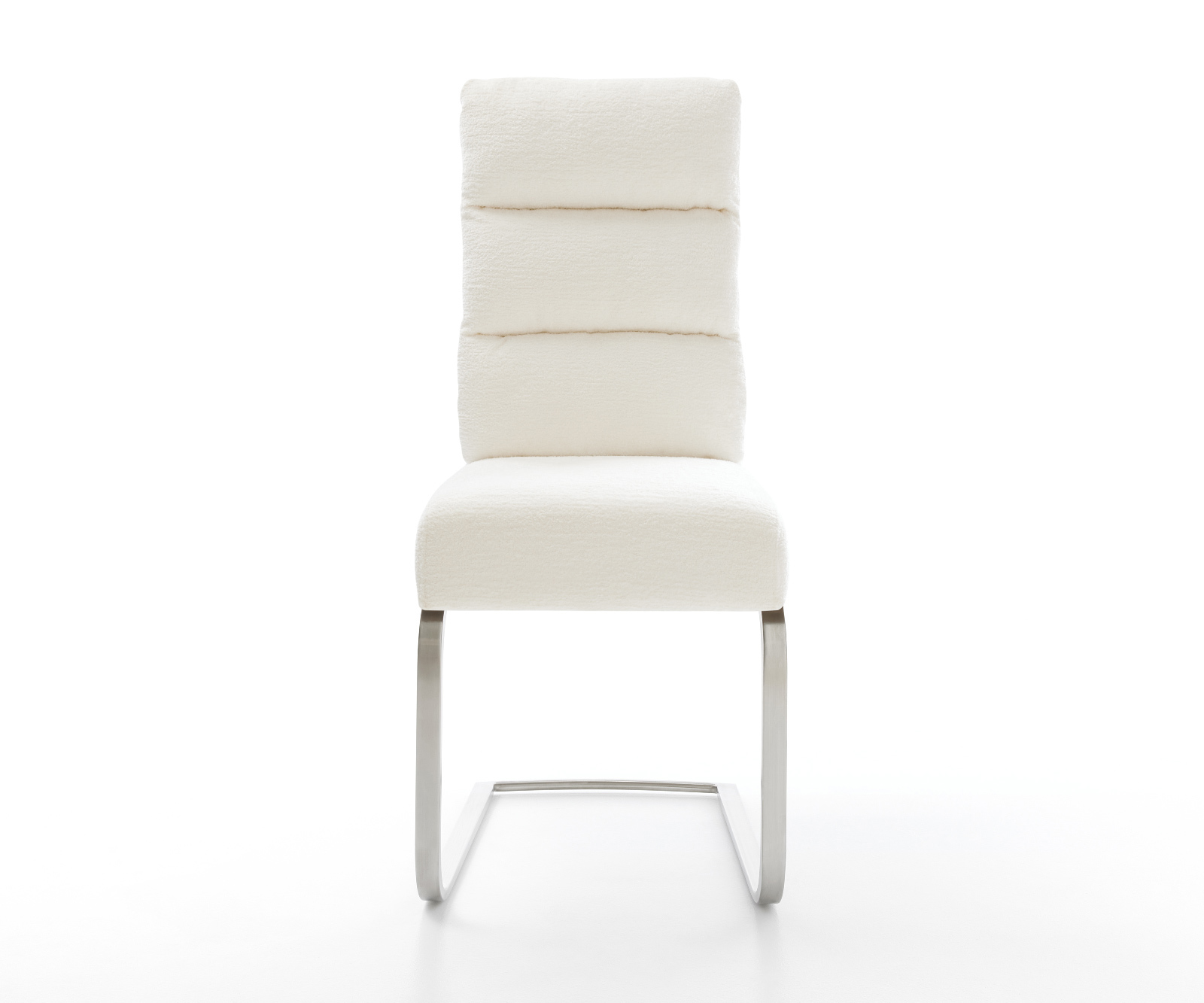 Jídelní židle Pela-Flex bouclé měkký béžová jídelní židle plochá nerezová ocel taštičkové pružiny - Obrázek 2