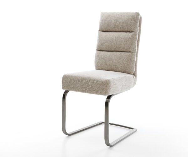 Jídelní židle Pela-Flex tkanina Měkký béžová jídelní židle plochá grafit taštičkové pružiny