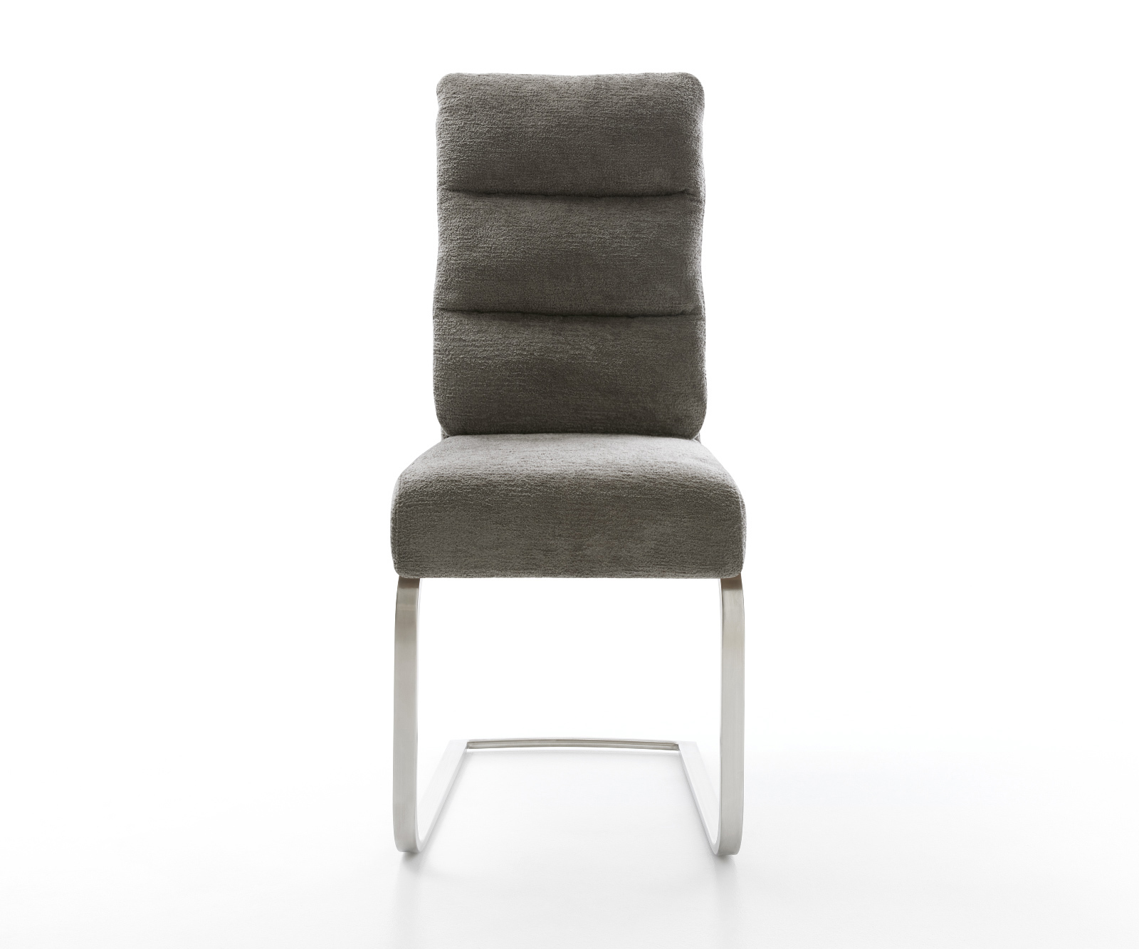 Jídelní židle Pela-Flex bouclé měkký tmavě béžová jídelní židle plochý nerezová ocel taštičkové pružiny - Obrázek 2