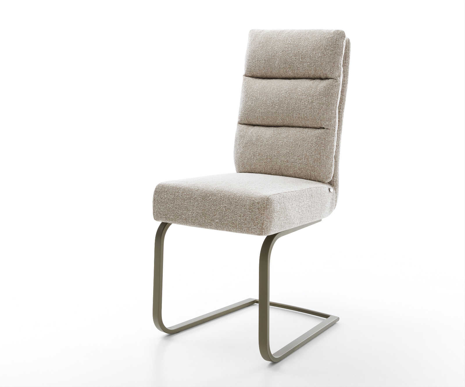 Jídelní židle Pela-Flex tkanina Měkký béžová jídelní židle plochý Titanová barva taštičkové pružiny