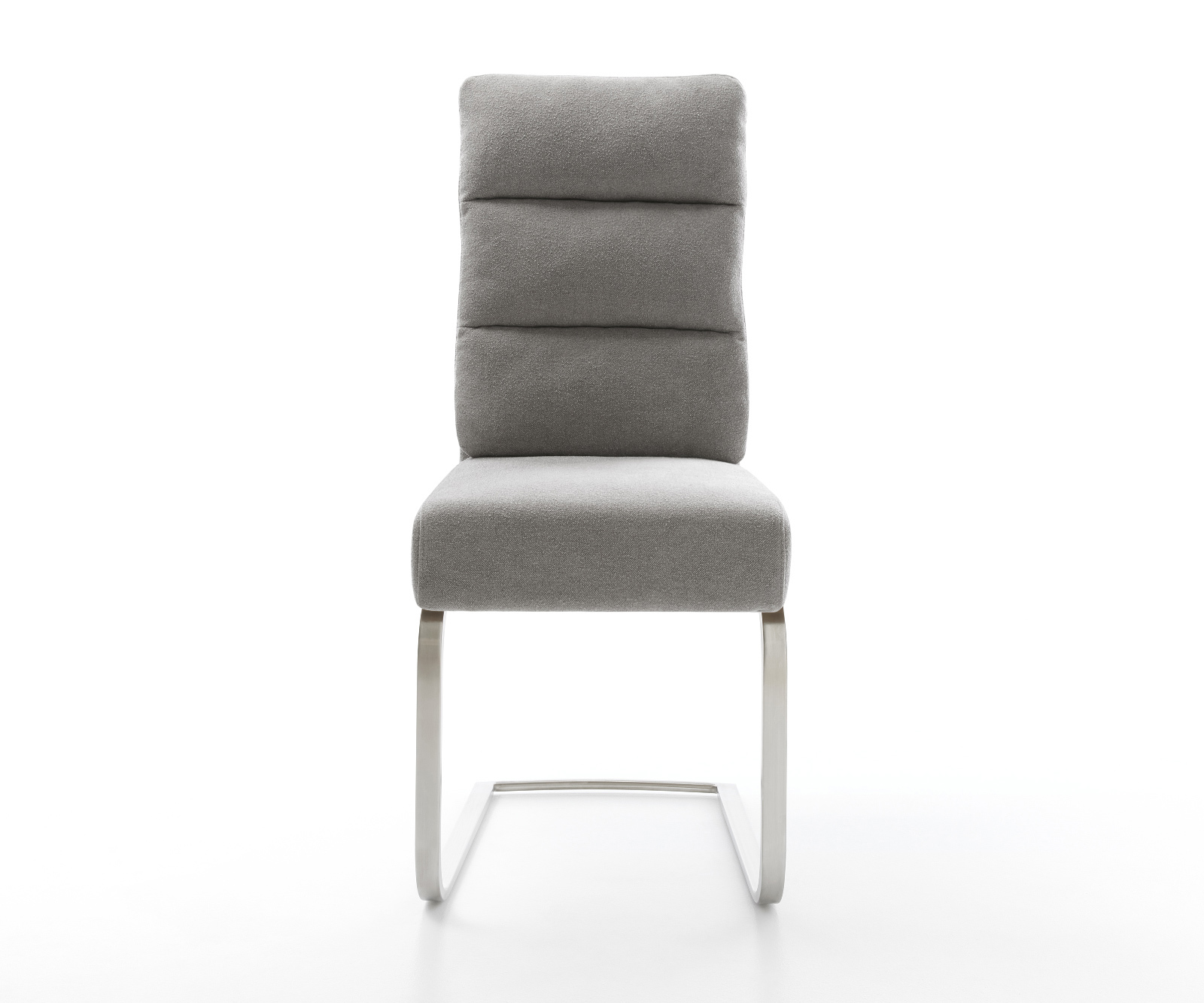 Jídelní židle Pela-Flex strukturovaná látka Měkký šedá jídelní židle plochá nerezová ocel taštičkové pružiny - Obrázek 2