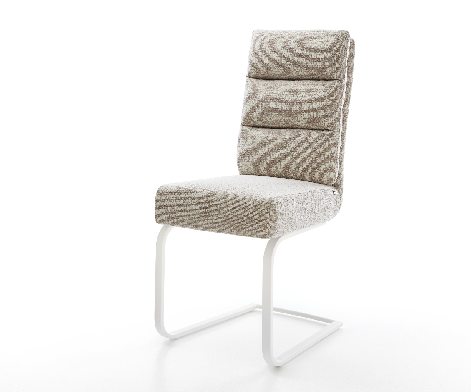 Jídelní židle Pela-Flex látka Měkký béžová jídelní židle plochá bílá taštičkové pružiny