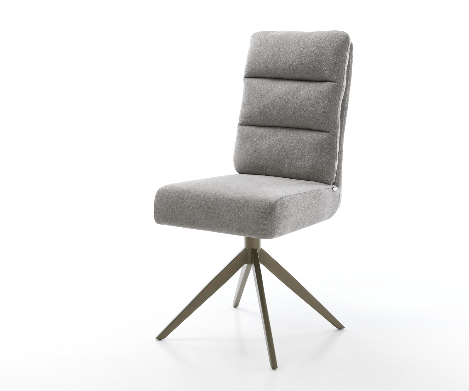 Jídelní židle Pela-Flex potahová látka Měkký šedá křížová podnož široká Titanová barva 360° otočný houpací funkce taštičkové pružiny