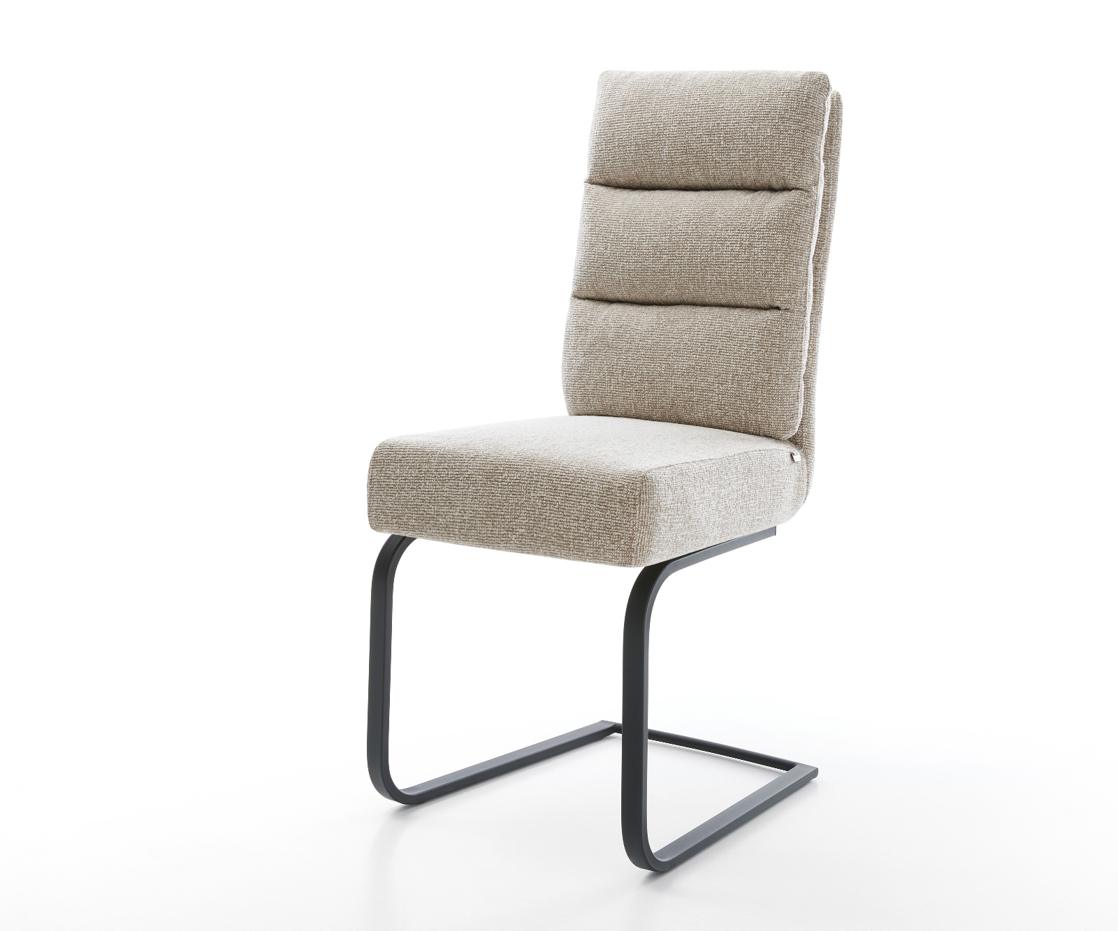 Jídelní židle Pela-Flex látka Měkký béžová jídelní židle plochá černá taštičkové pružiny